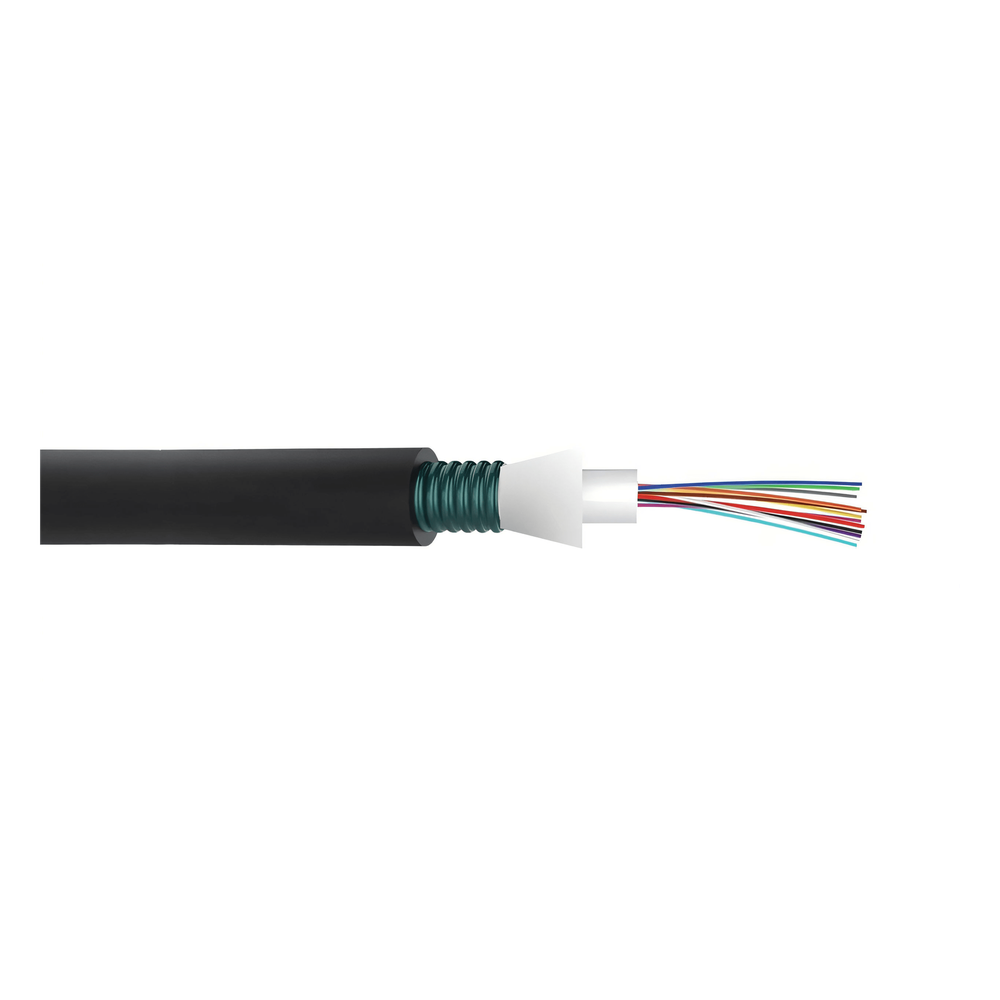 Cable de Fibra Óptica de 24 hilos, Monomodo OS2 , Interior/Exterior, Armada, Loose Tube 250um, OFCP (Plenum), Precio Por Metro FSMP924Y