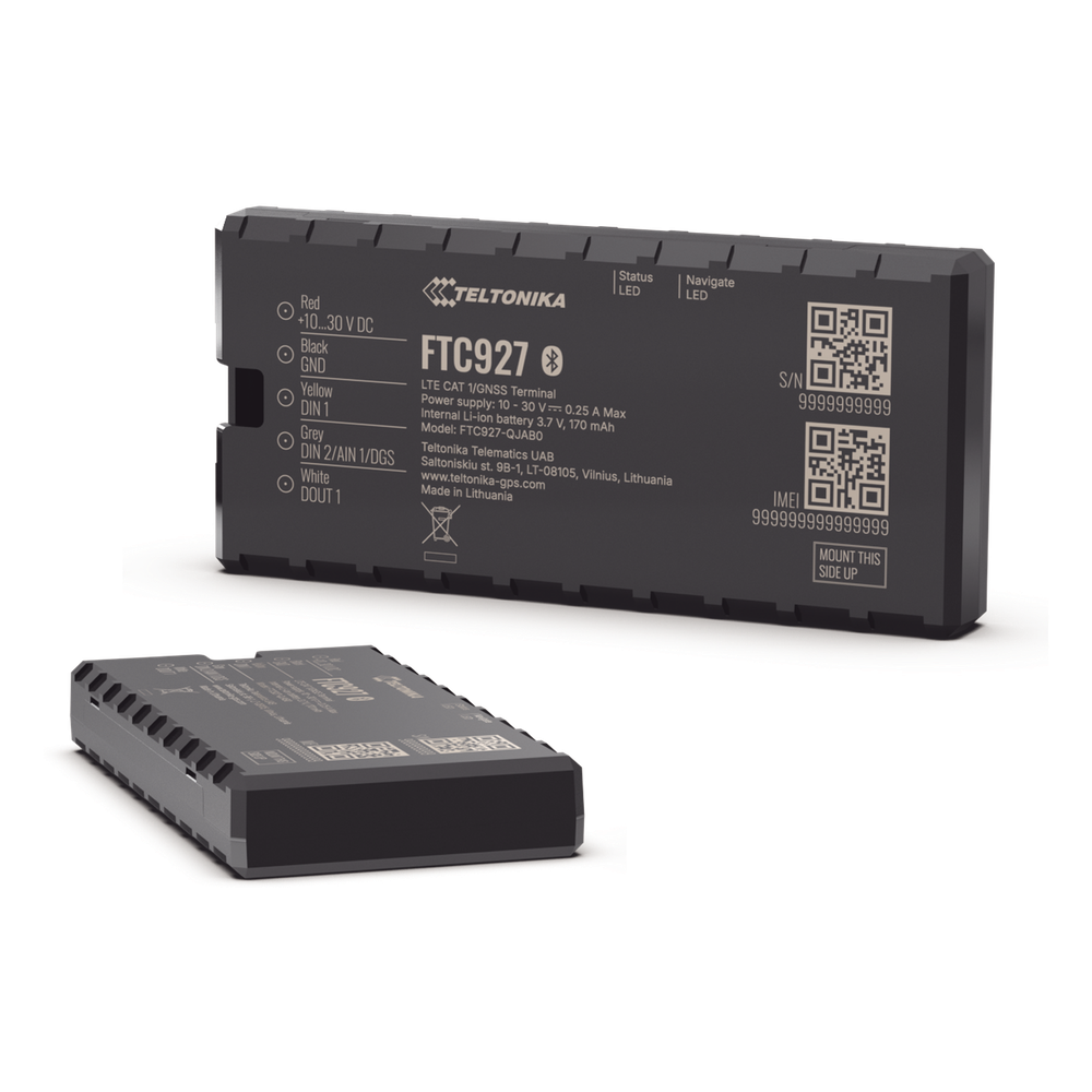 Rastreador GPS Vehicular 4G LTE Cat 1 / Precisión GNSS Mejorada / Dead Reckoning / Bluetooth® 5.4 LE / Conectividad LTE y GSM / Sensores Integrados / Compatibilidad con Beacons y Sensores Externos / Batería de Respaldo 170 mAh FTC927
