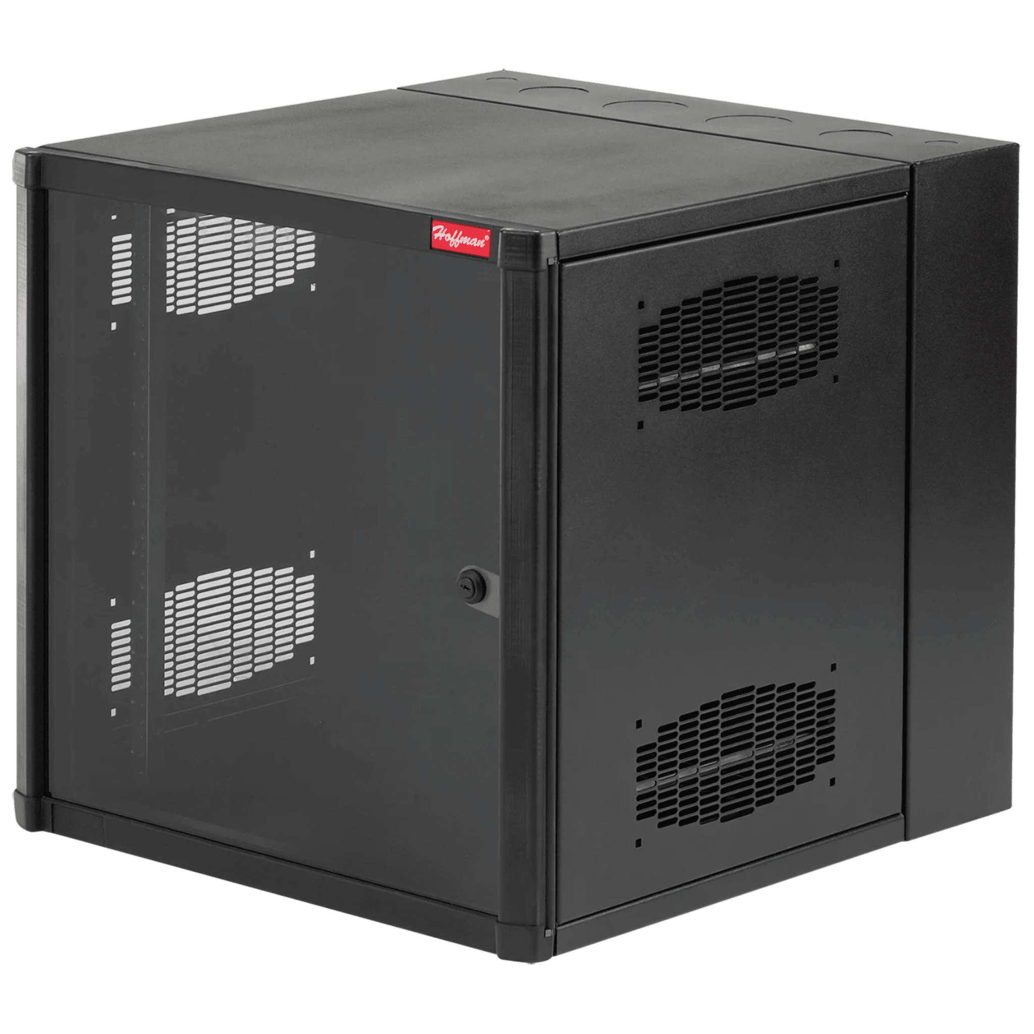 Gabinete AccessPlus de Montaje en Pared de 19in, Rieles Numerados y Roscados #10-32, Puerta con Ventana de Seguridad, 600 mm de Ancho, 762 mm de Profundidad, 26 UR, Color Negro EWMW482430