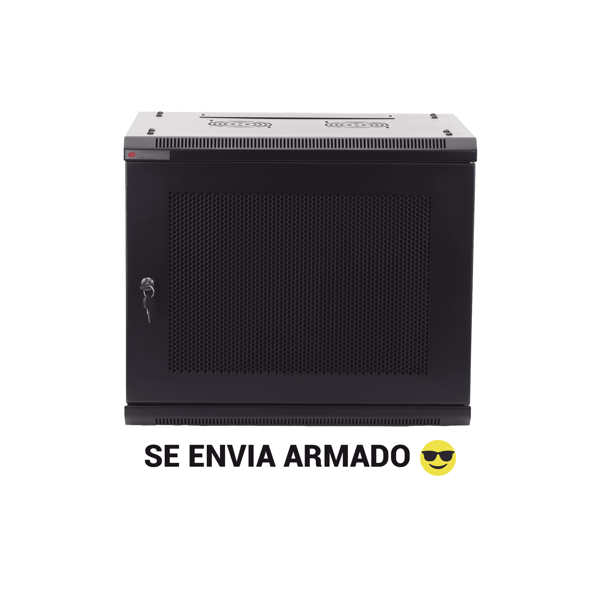 Gabinete PRECISION, Con Puerta Perforada, de 19in, 9UR, 450mm de Profundidad, Color Negro PSTC-09-645BDP