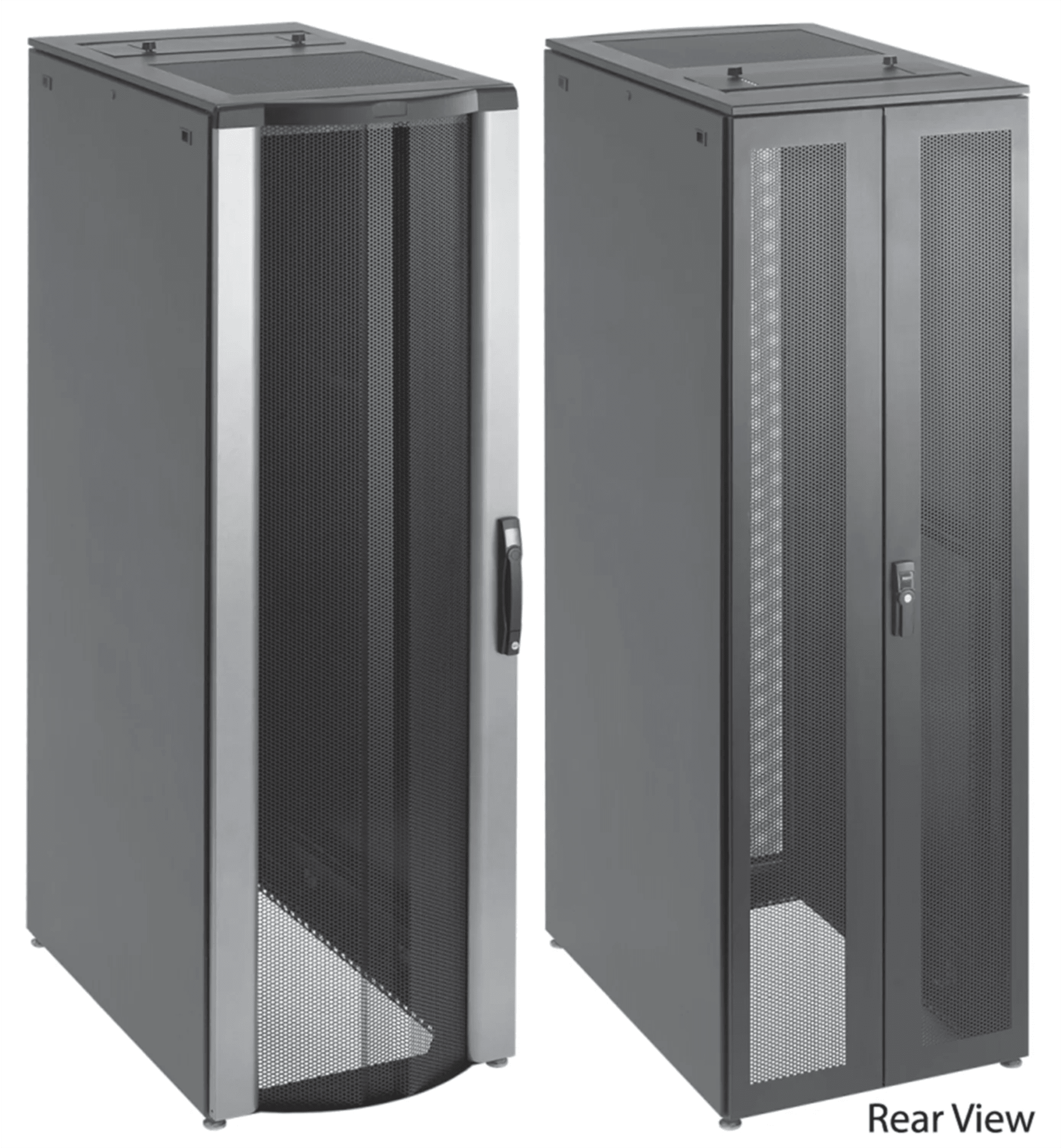 Gabinete Rack para Servidores ProLine FloTek 42U 2000x600x1200 mm, Acero Negro, Puertas Perforadas, Flujo de Aire Pasivo, Incluye Paneles Laterales PSCPC20612B