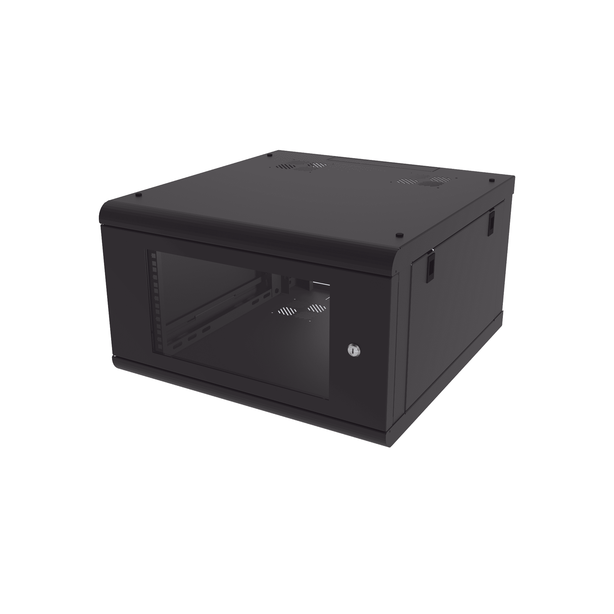 Gabinete de Pared con Puerta de Cristal Templado, 635 mm de Profundidad, 6U Rack de 19 in, Acero Reforzado SR-1906-GN2G