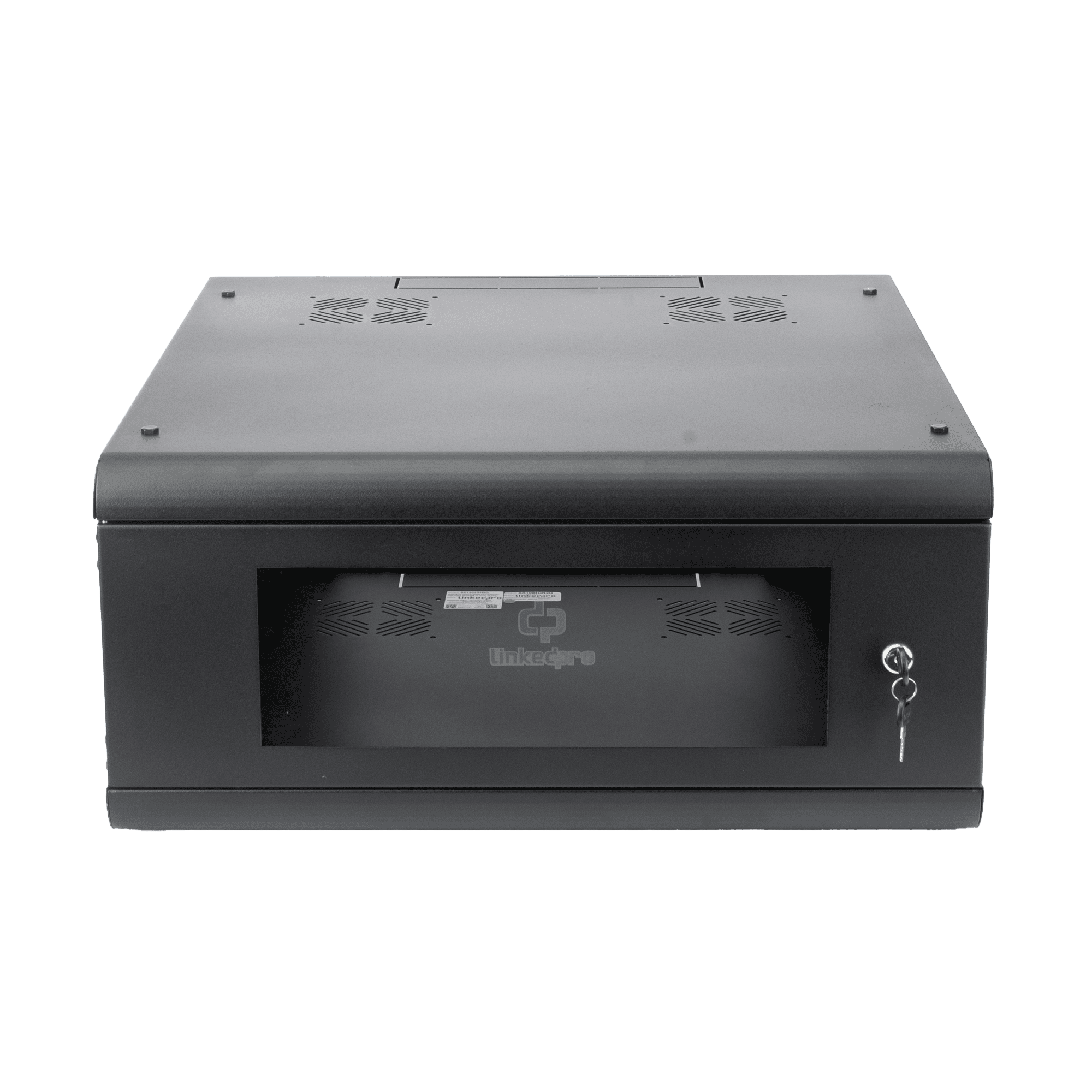 Gabinete de Pared con Puerta de Cristal Templado, 635mm de Profundidad, 4U Rack de 19'', Acero Reforzado SR-1904-GN2G