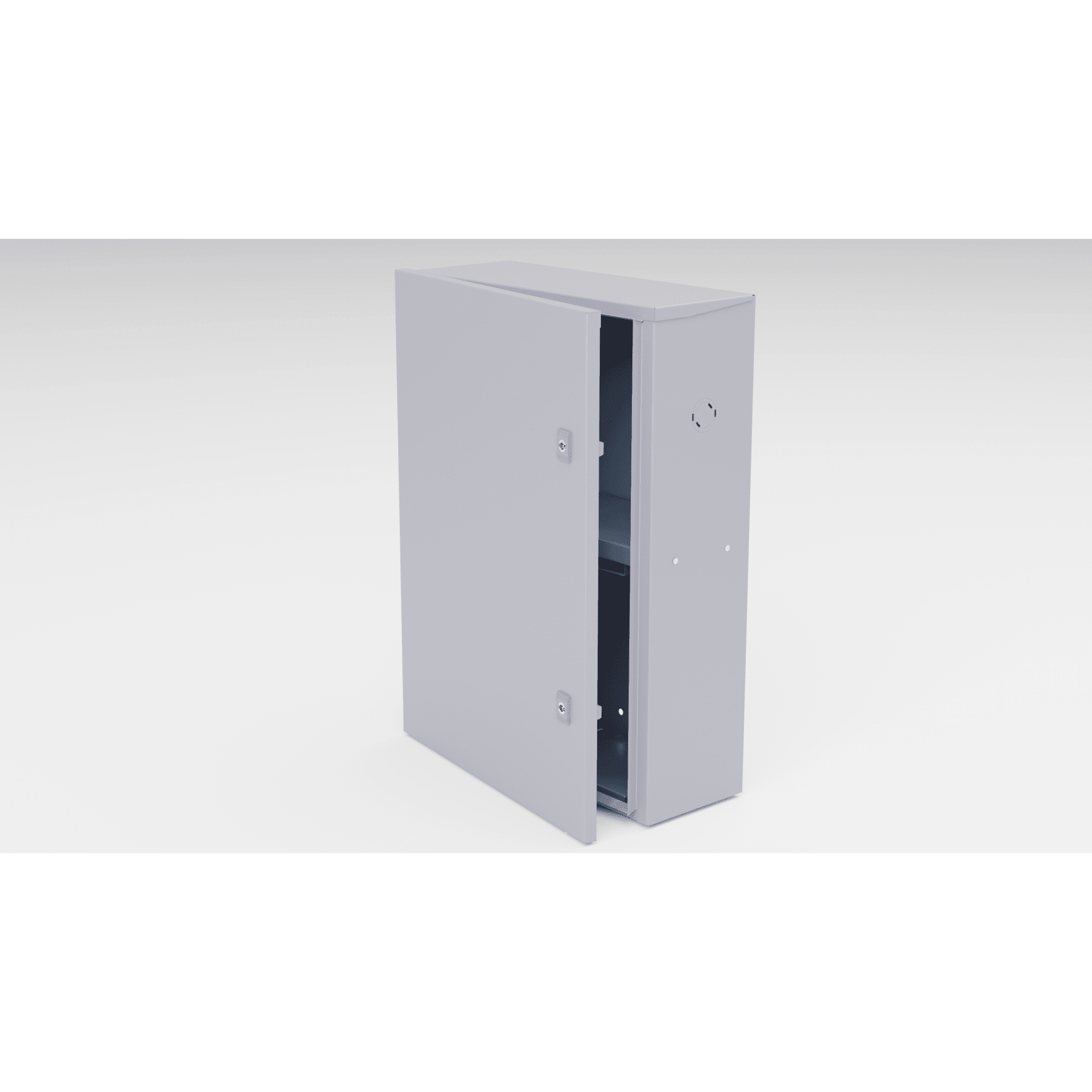 Gabinete para instalación de 2 Baterías , Fabricado en Lámina Galvanizada, Accesorios para poste (No incluidos) GBP02