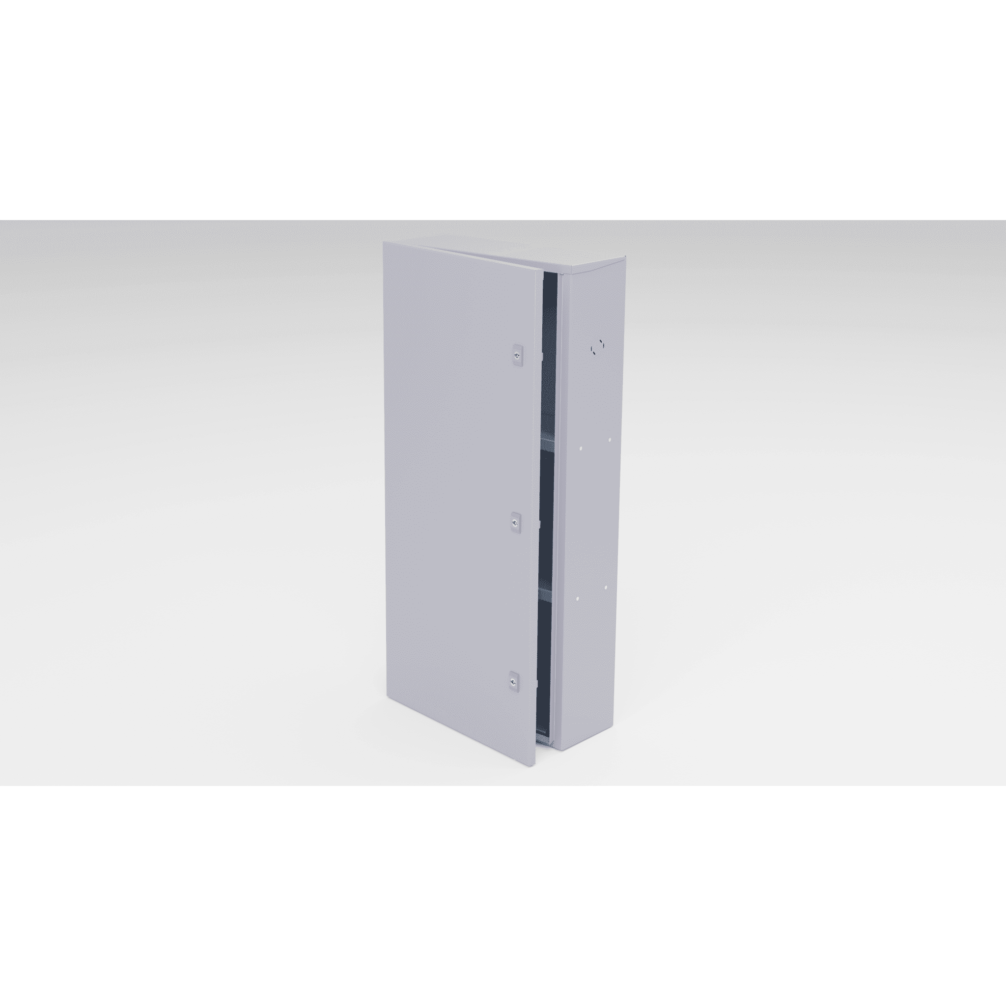 Gabinete para instalación de 3 Baterías , Fabricado en Lámina Galvanizada, Accesorios para poste (No incluidos) GBP03