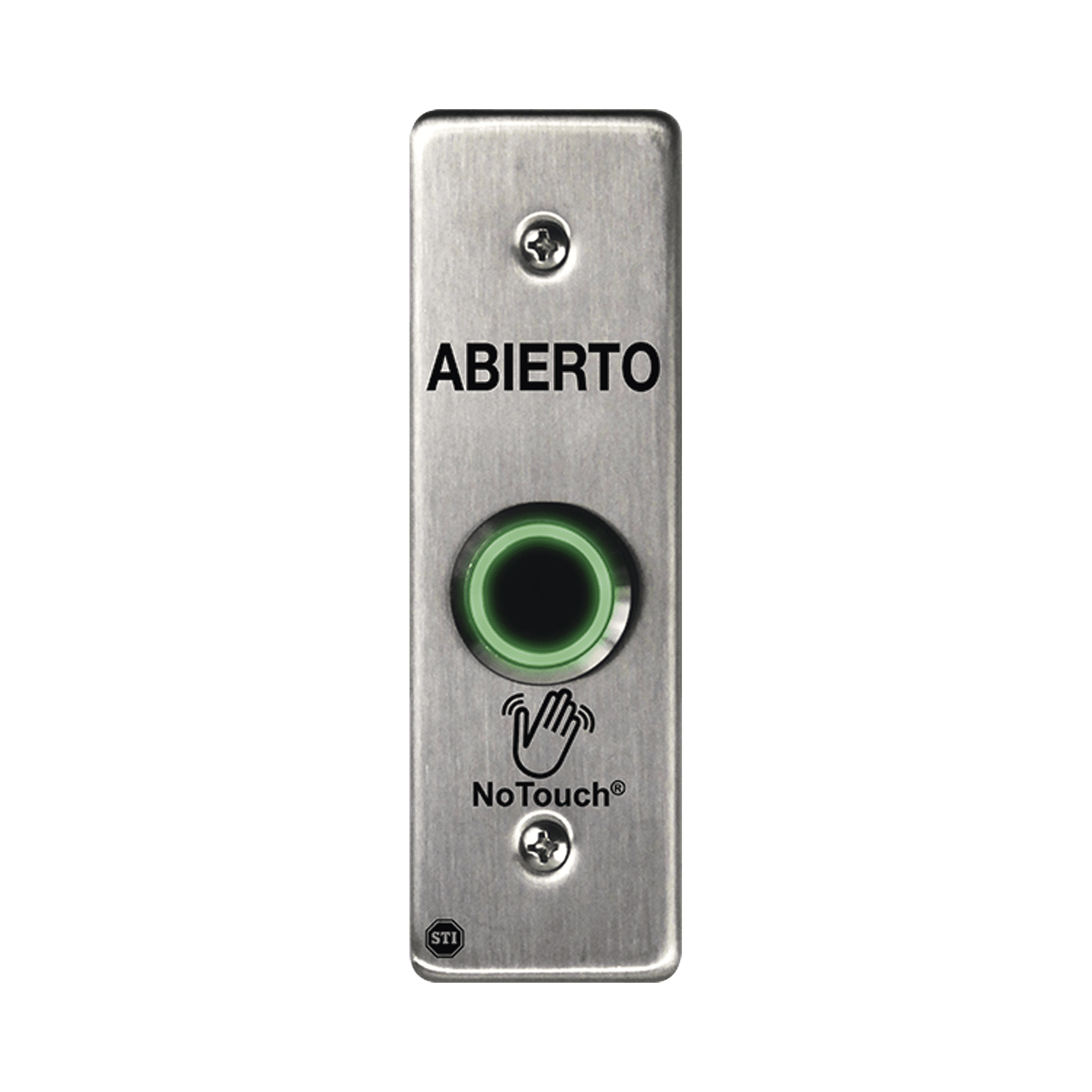 Interruptor IR NoTouch® de Acero Inoxidable, Montaje Delgado, Caja Posterior, ABIERTO NT-SS002-ES
