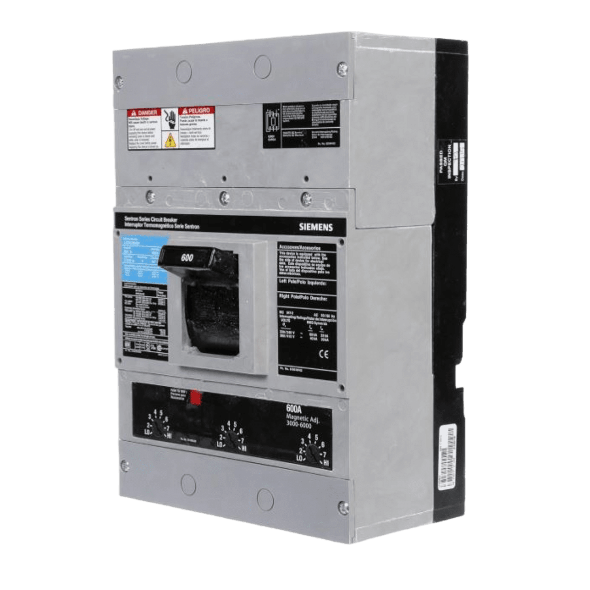 Interruptor Termomagnético 600V 3X600A, Sin zapatas principales. LXD63B600