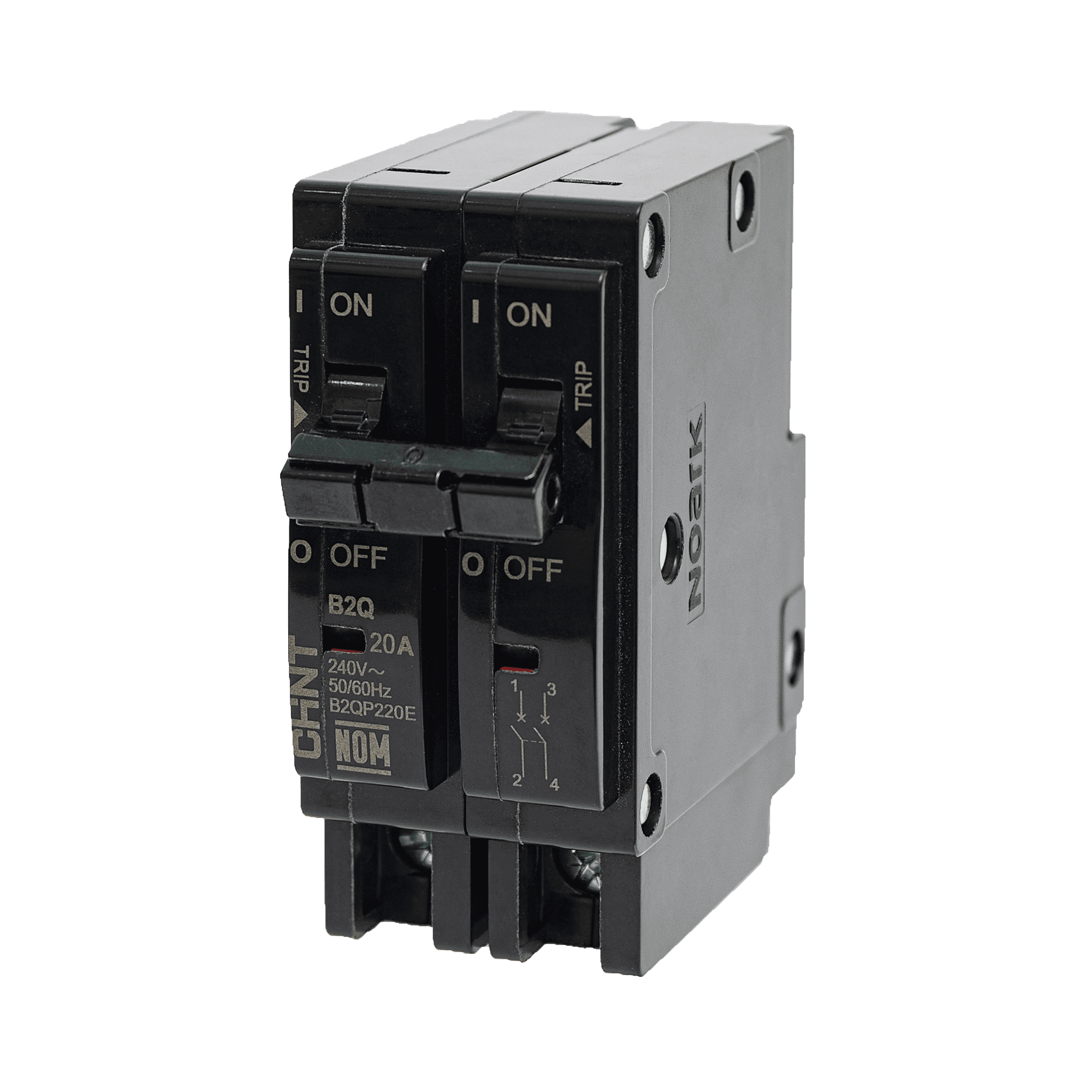 Interruptor Termomagnético Enchufable, Serie: B2Q, 2P, 40A, 240V (SKU:1002283) B2QP240E