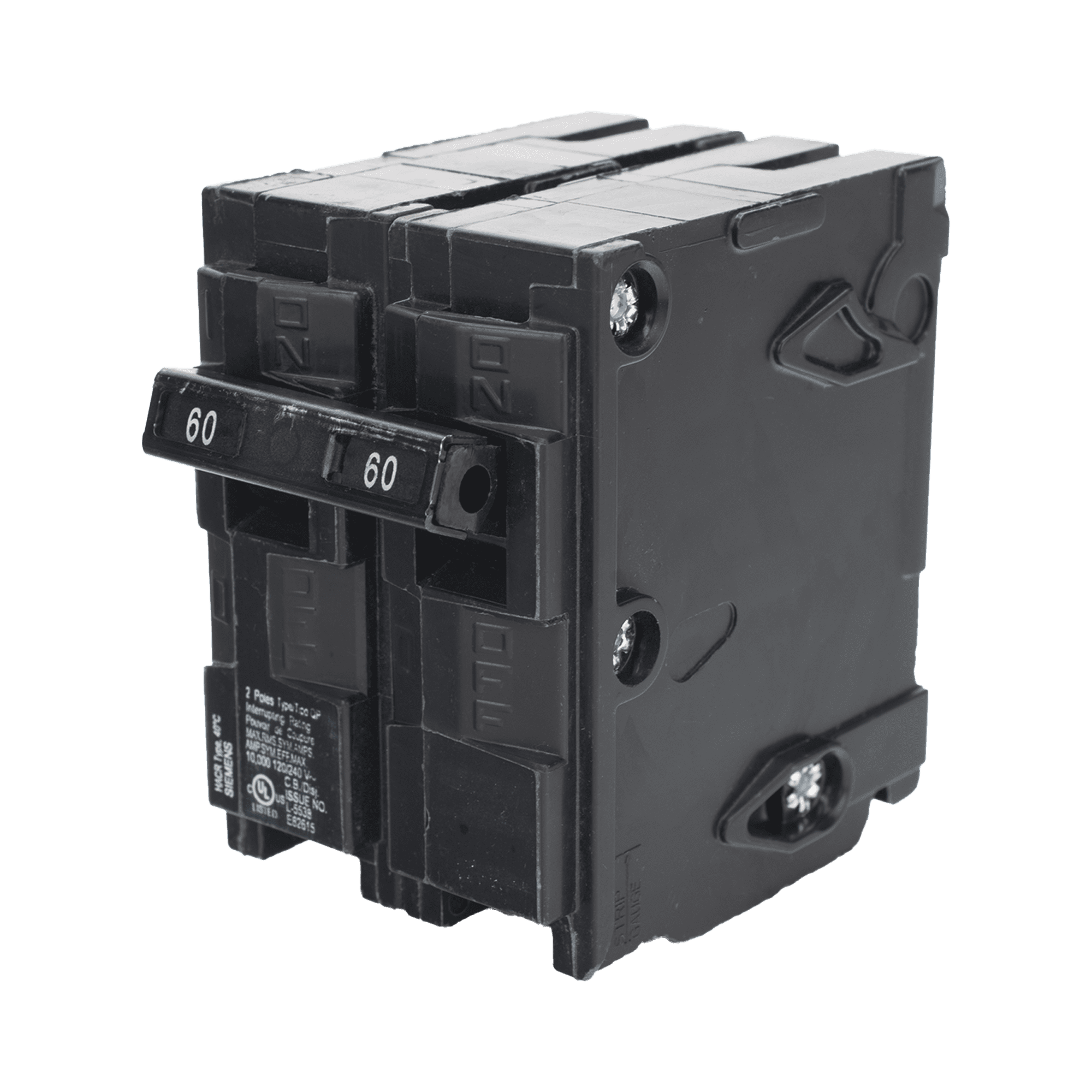 Interruptor automático enchufable tipo QP 2 polos, 60 amp Q260