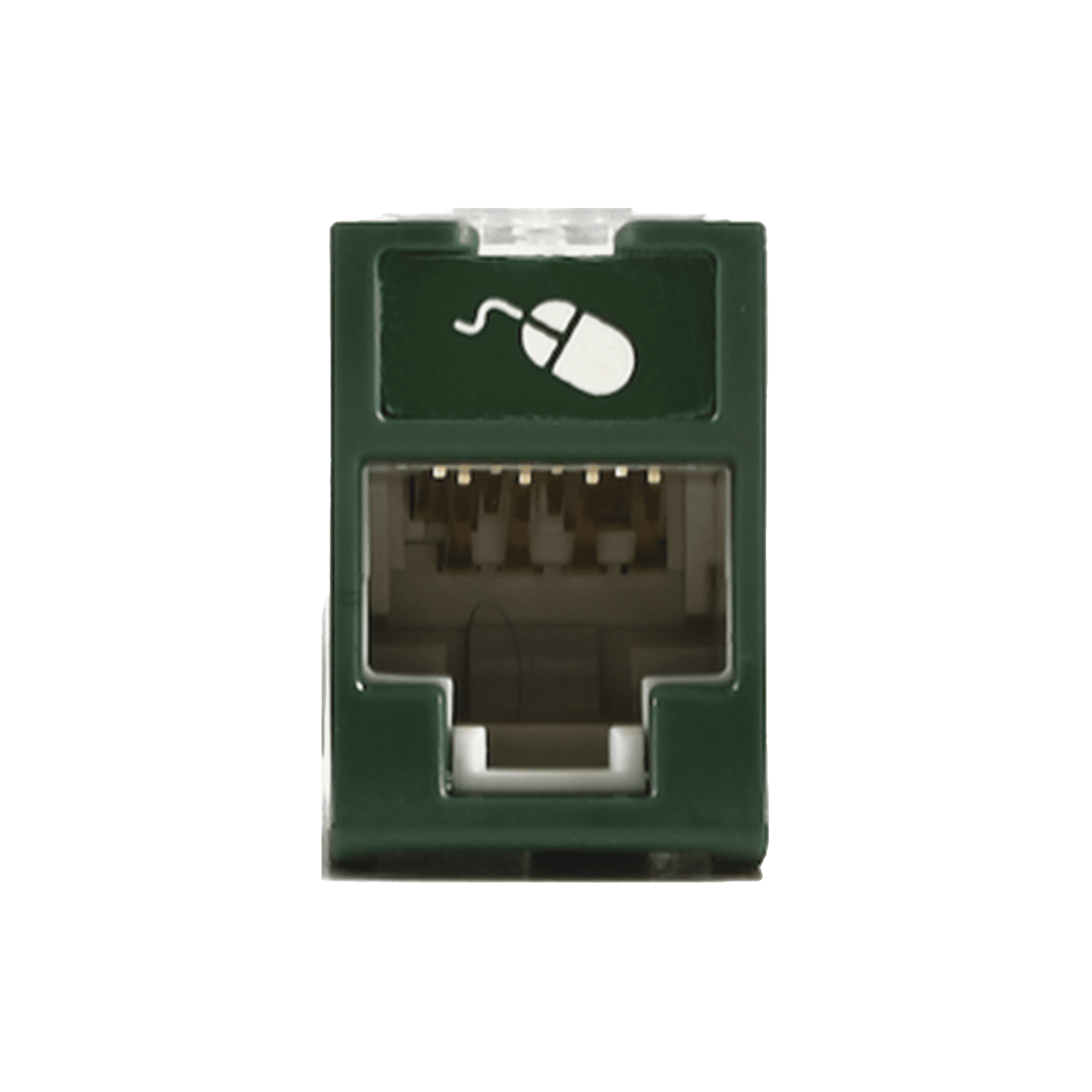 Jack UltraMAX Cat5e, UTP, Montaje híbrido en Placa de Pared (Plano y Angulado), Color Verde, Punch Down U5-H07NS