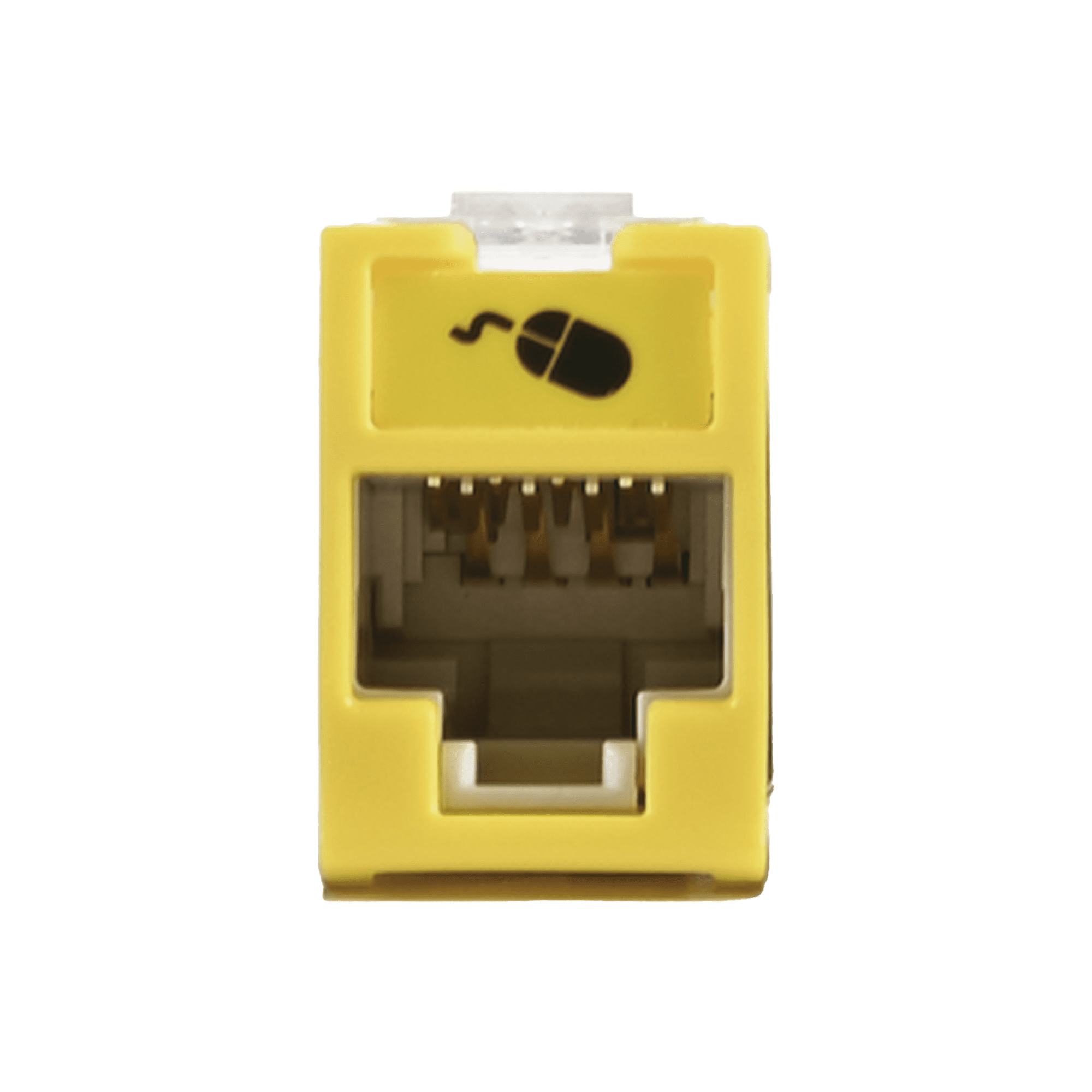 Jack UltraMAX Cat6, UTP, Montaje híbrido en Placa de Pared (Plano y Angulado), Color Amarillo, Punch Down U6-H05NS