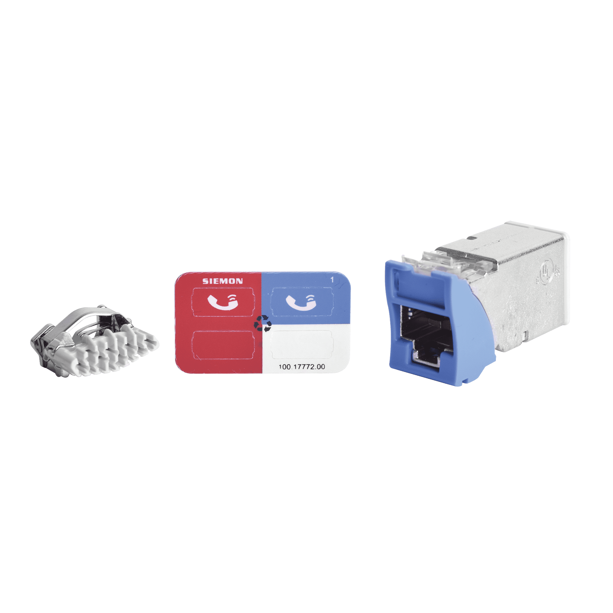 Jack Z-MAX Cat6A, Blindado, Montaje híbrido en Placa de Pared (Plano y Angulado), Color Azul, Versión Bulk (Sin Empaque Individual) Z6A-S06B