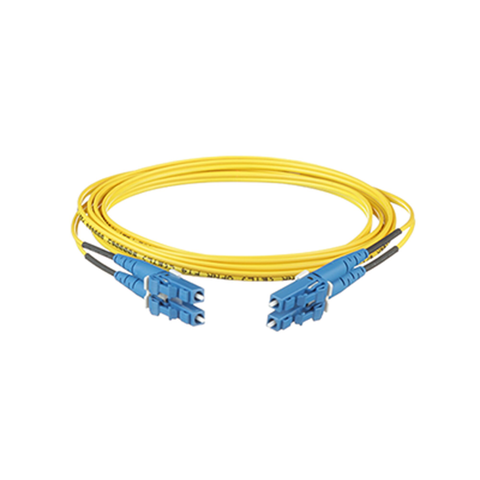 Jumper de Fibra Optica Monomodo 9/125 OS2, LC-LC Duplex, OFNR (Riser), Color Amarillo, 1 Metro F92ERLNLNSNM001