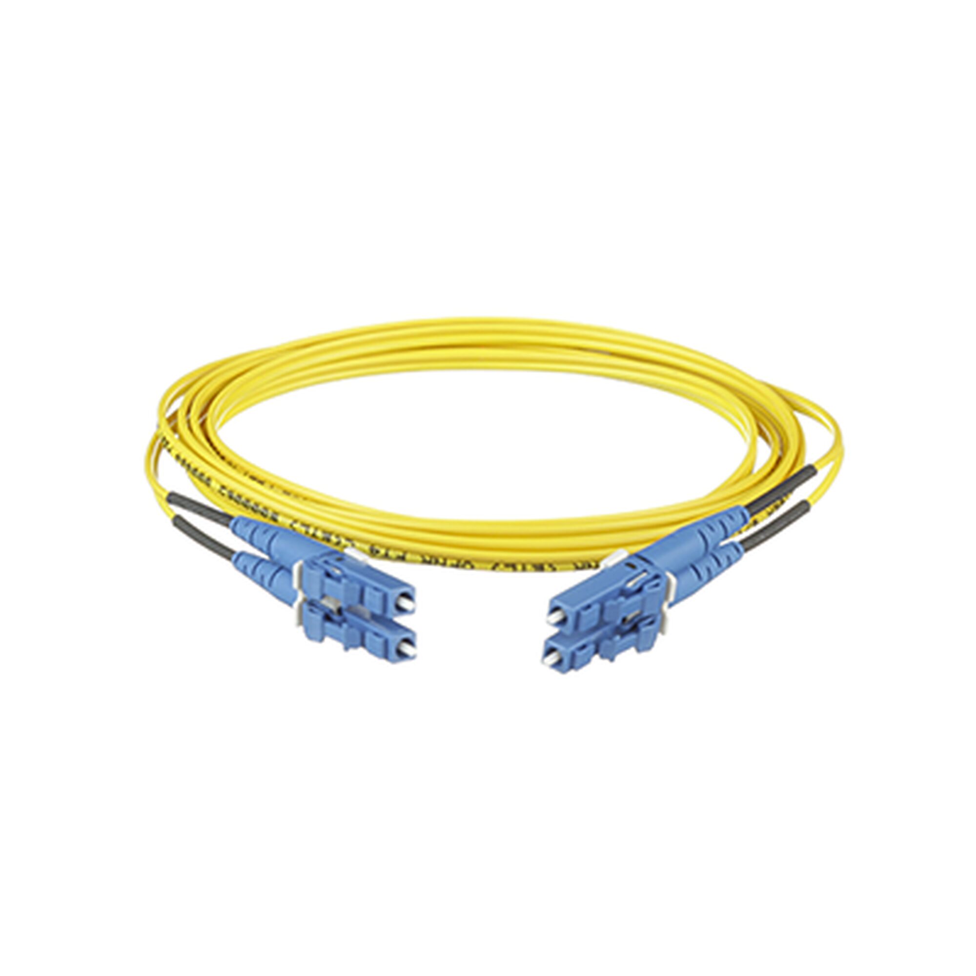 Jumper de Fibra Optica Monomodo 9/125 OS2, LC-LC Duplex, OFNR (Riser), Color Amarillo, 5 Metros F92ERLNLNSNM005