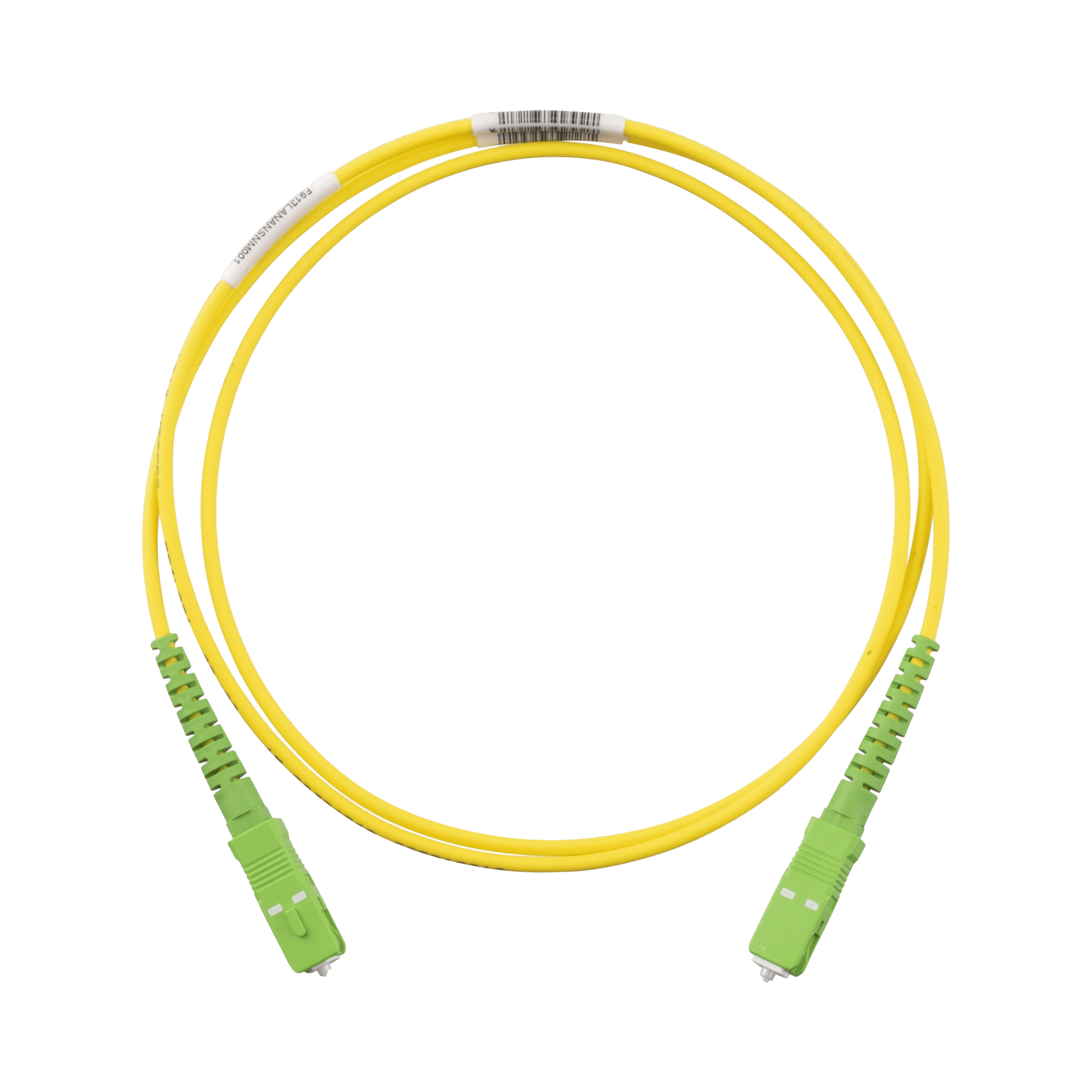 Jumper de Fibra Optica Monomodo 9/125 OS2, SC/APC-SC/APC Simplex, OFNR (Riser), Color Amarillo, 1 Metro F913RANANSNM001
