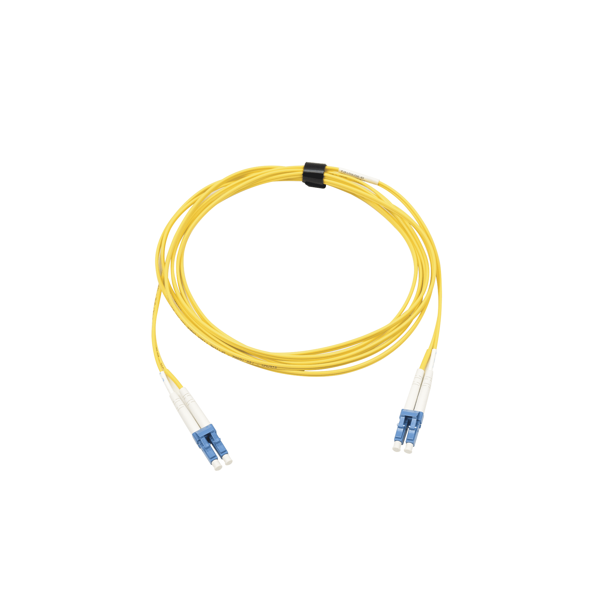Jumper de Fibra Óptica Monomodo (OS2), XGLO, Riser, LC/UPC-LC/UPC Duplex, OFNR, Color Amarillo, 3 Metros FJ2-LCULCUL-03