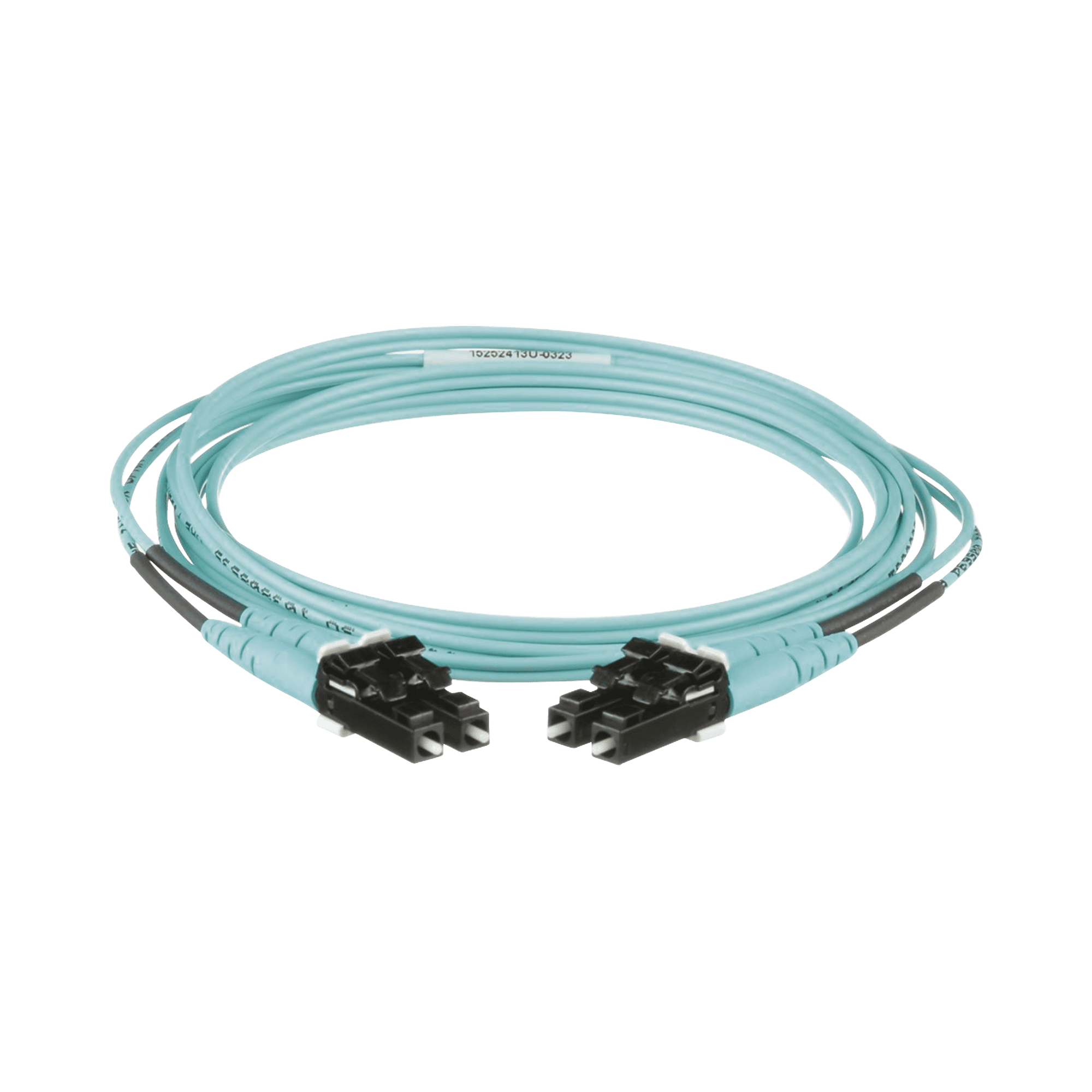 Jumper de Fibra Optica Multimodo 50/125 OM3, LC-LC Duplex, OFNR (Riser), Color Aqua, 2 Metros FX2ERLNLNSNM002