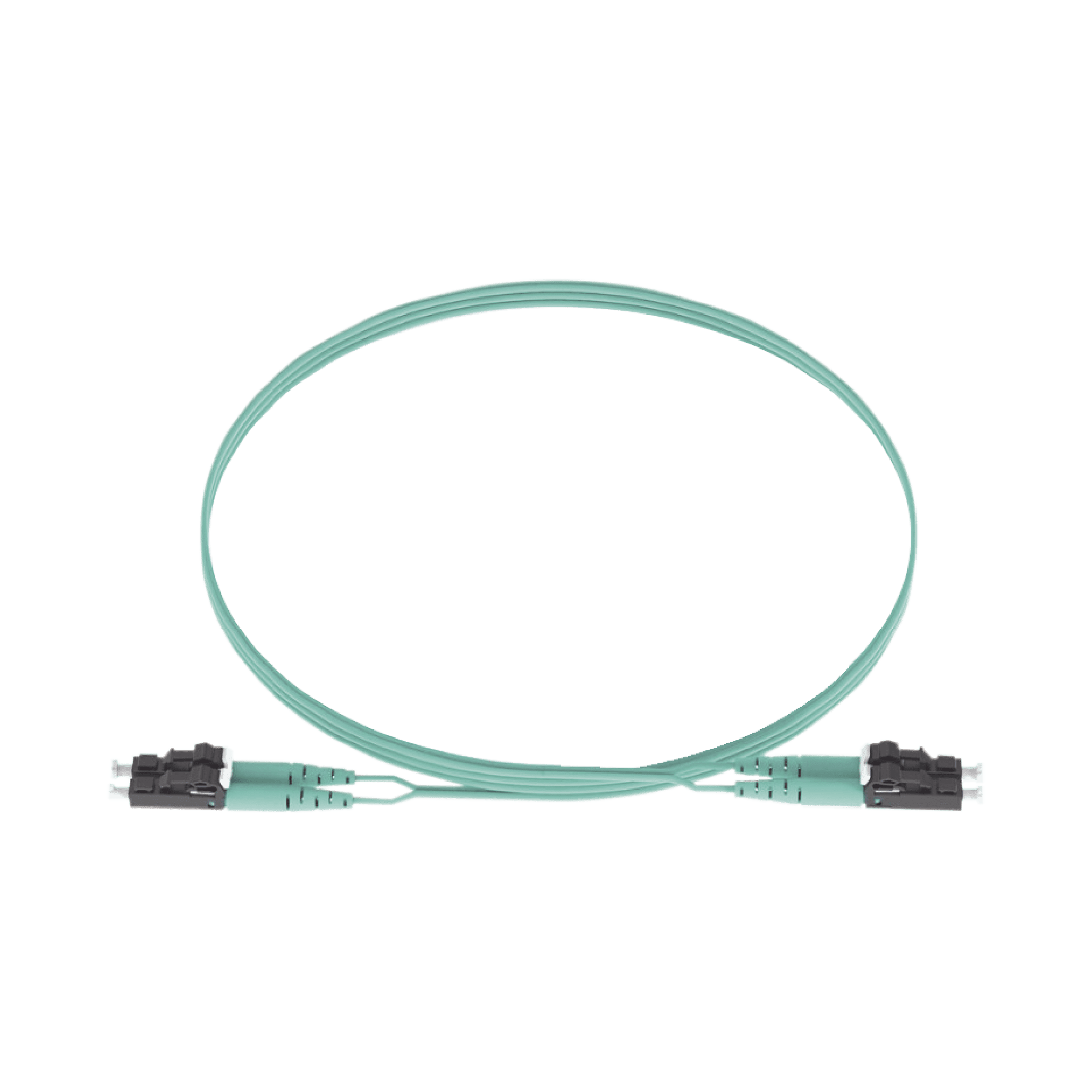 Jumper de Fibra Optica Multimodo 50/125 OM3, LC-LC Duplex, OFNR (Riser), Color Aqua, 5 Metros FX2ERLNLNSNM005