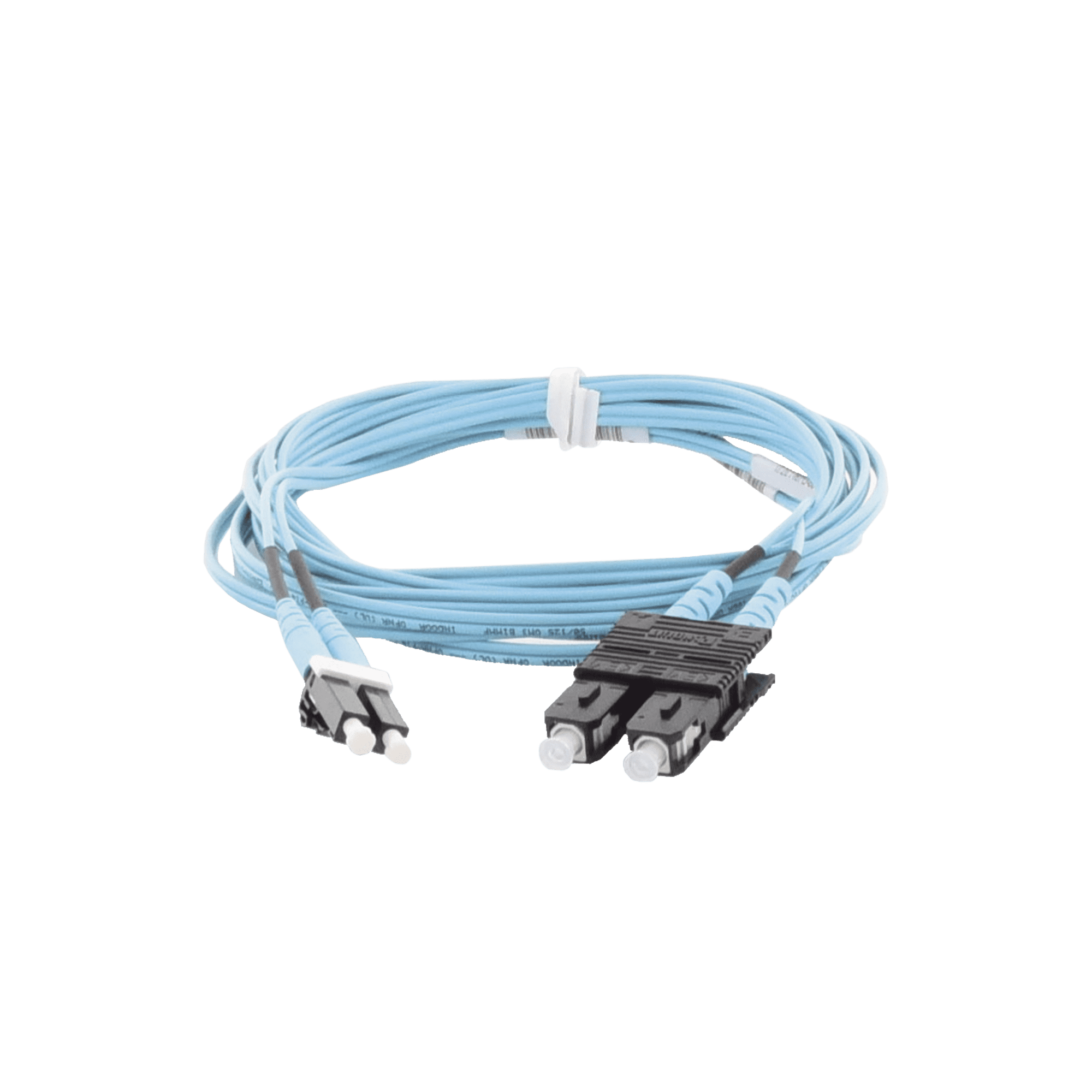 Jumper de Fibra Optica Multimodo 50/125 OM3, LC-SC Duplex, OFNR (Riser), Color Aqua, 3 Metros FX2ERLNSNSNM003