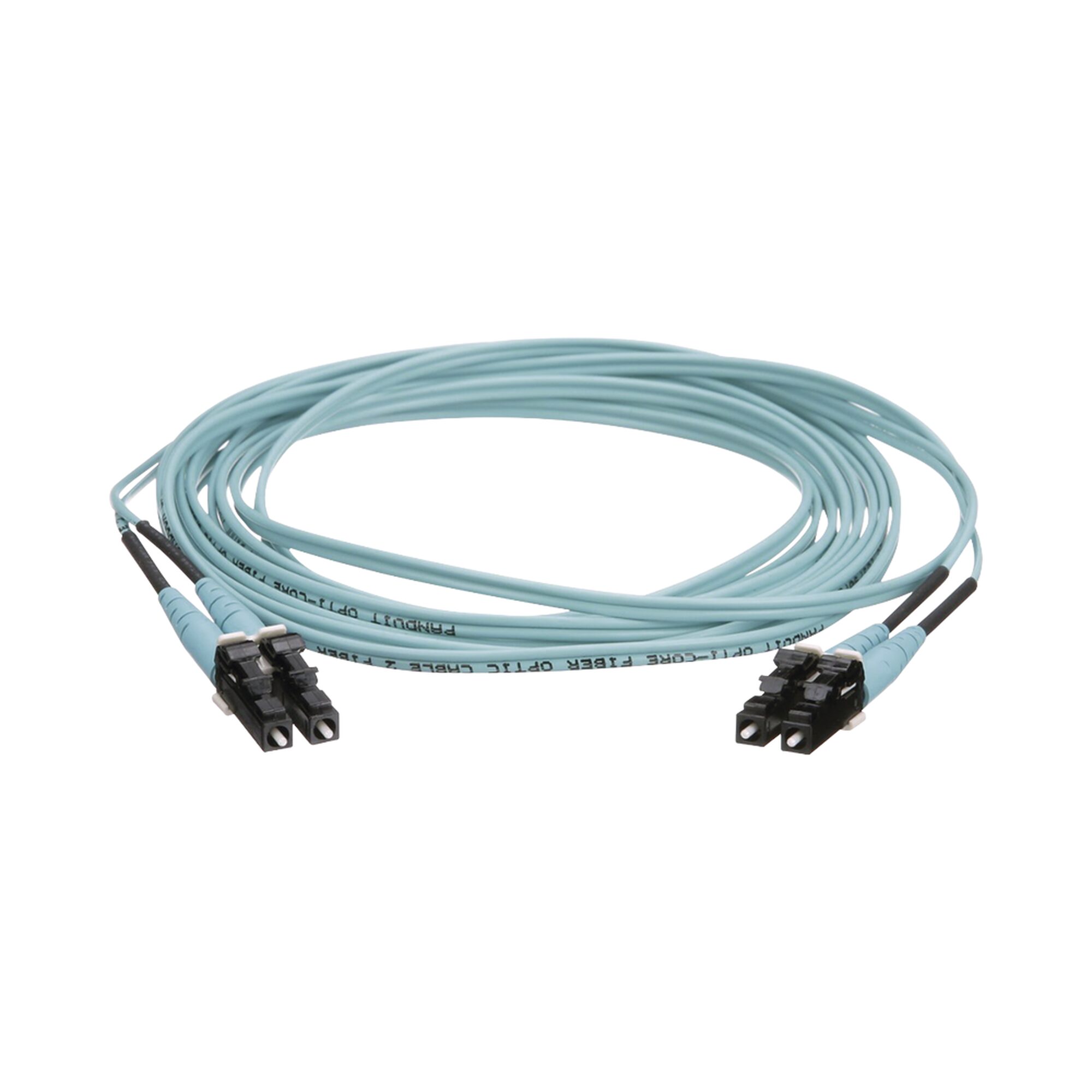 Jumper de Fibra Optica Multimodo 50/125 OM4, LC-LC Duplex, OFNR (Riser), Color Aqua, 20 Metros FZ2ERLNLNSNM020