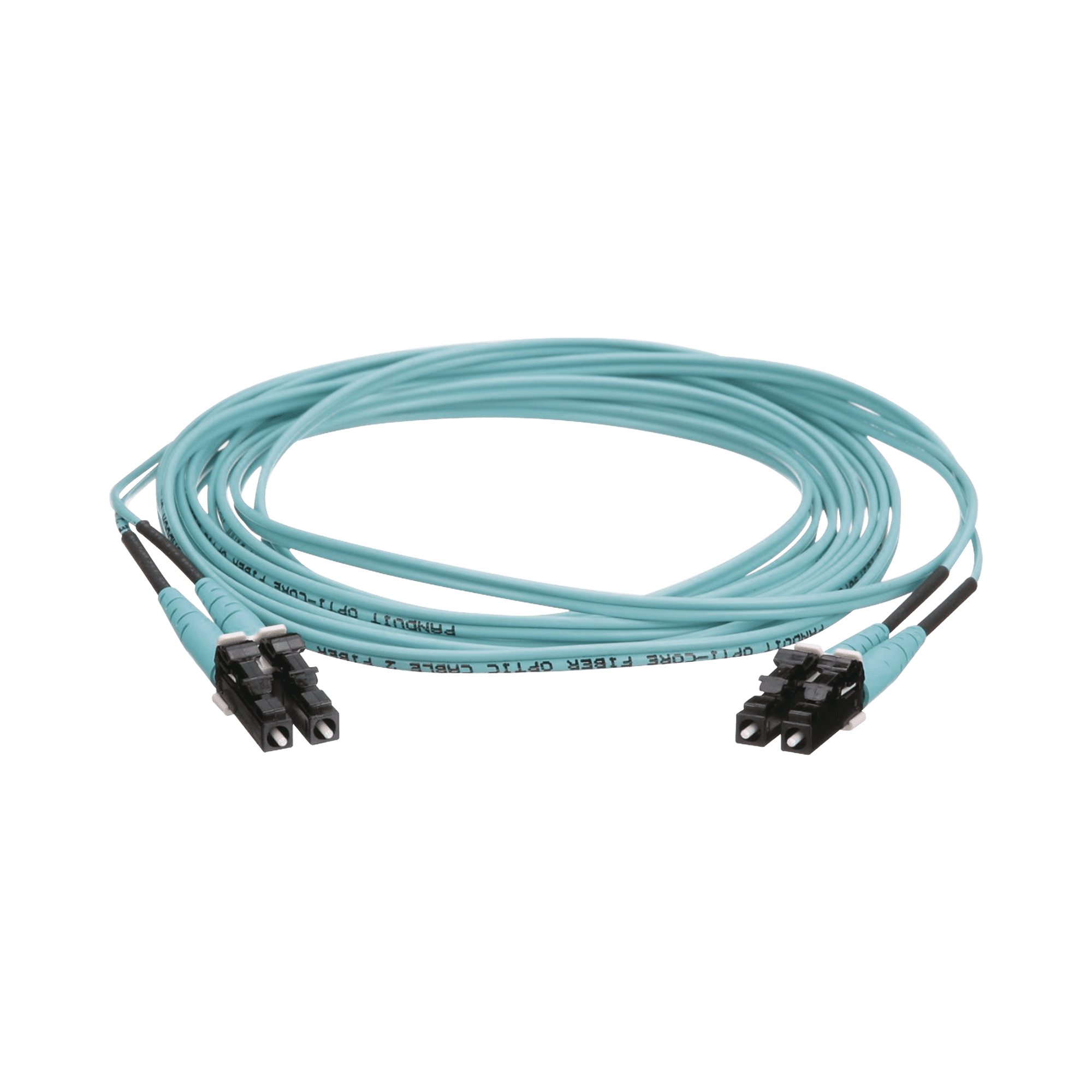 Jumper de Fibra Optica Multimodo 50/125 OM4, LC-LC Duplex, OFNR (Riser), Color Aqua, 3 Metros FZ2ERLNLNSNM003