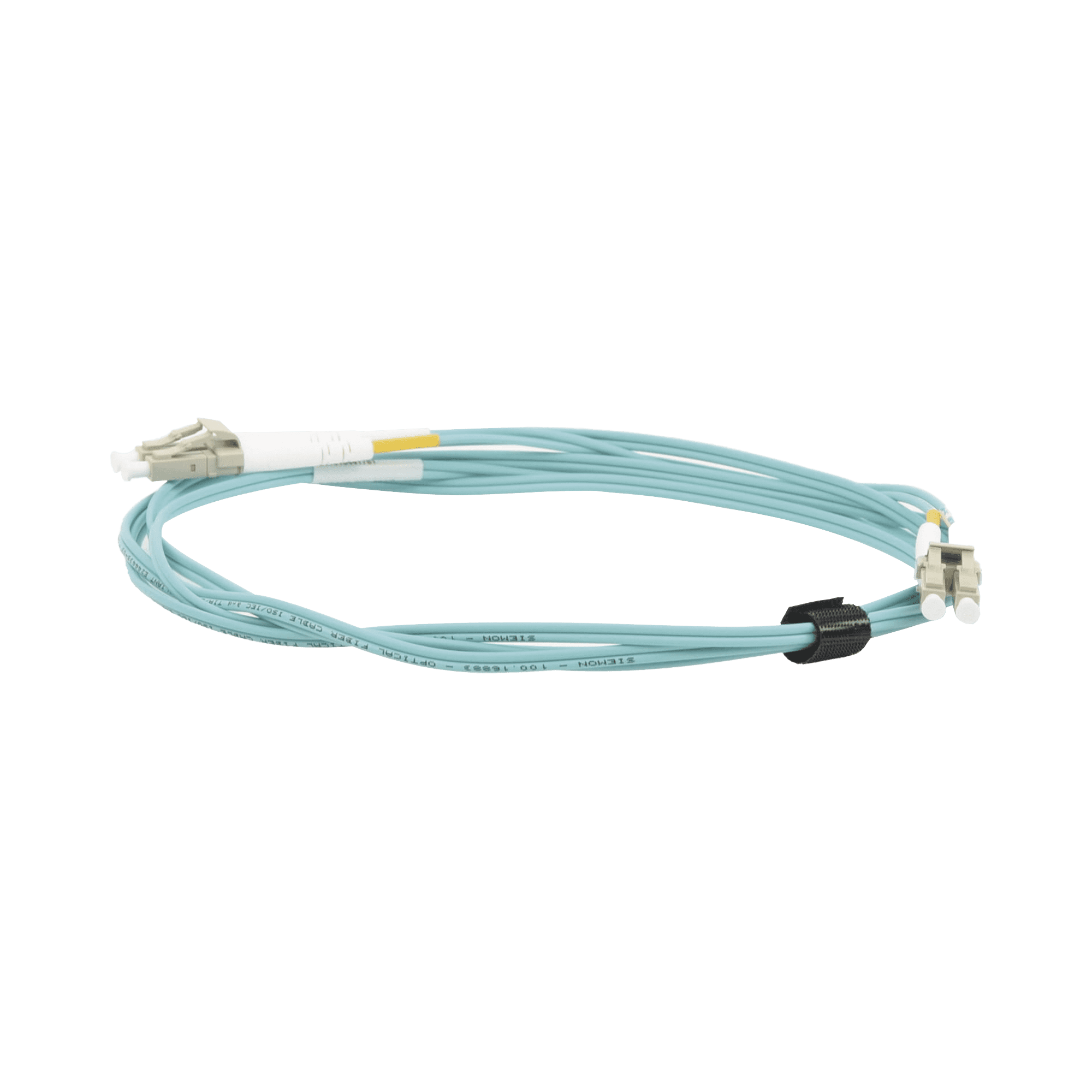 Jumper de Fibra Óptica Multimodo 50/125 XGLO OM3, LC-LC Duplex, OFNR, Color Aqua, 2 Metros FJ2-LCLC5L-02AQ