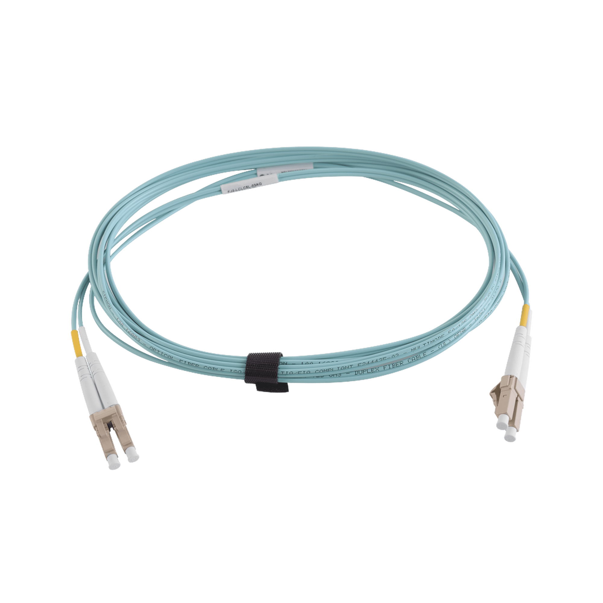 Jumper de Fibra Óptica Multimodo 50/125 XGLO OM4, LC-LC Duplex, OFNR, Color Aqua, 7 Metros FJ2-LCLC5V-07AQ