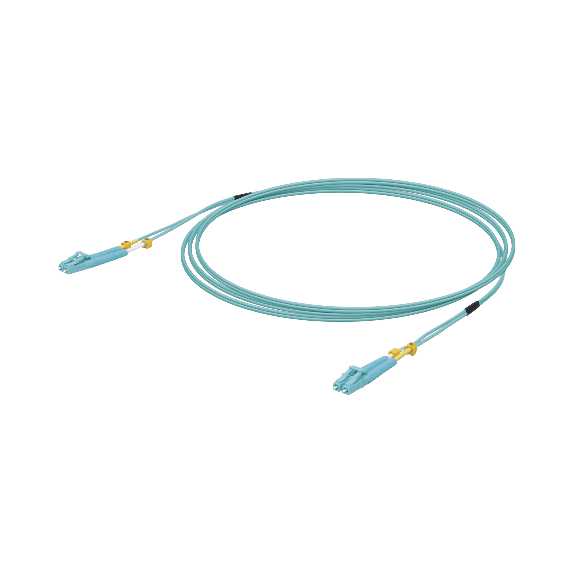 Jumper de Fibra Óptica Multimodo LC-LC duplex 10 G, 50/125 OM3, Color Aqua, 3 Metros UACC-OFC-MM-3M