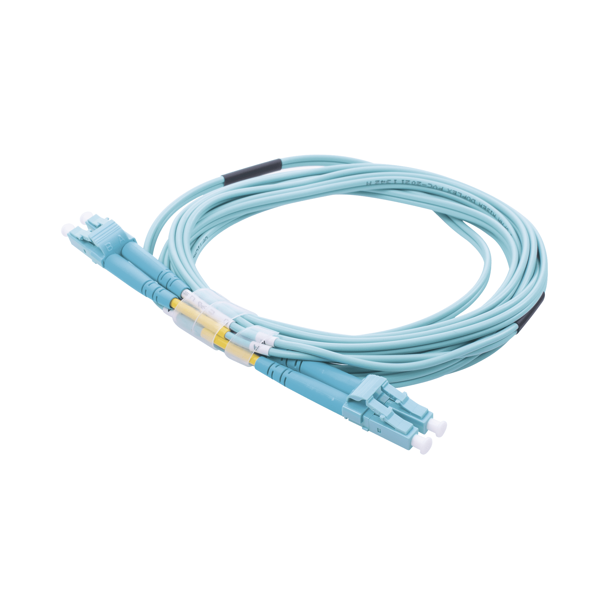 Jumper de Fibra Óptica Multimodo OM3 50/125 LC-LC OFNR (Riser), 2.0 mm, Dúplex, Aqua, 3 metros LP-FOM3-LCLC-R03