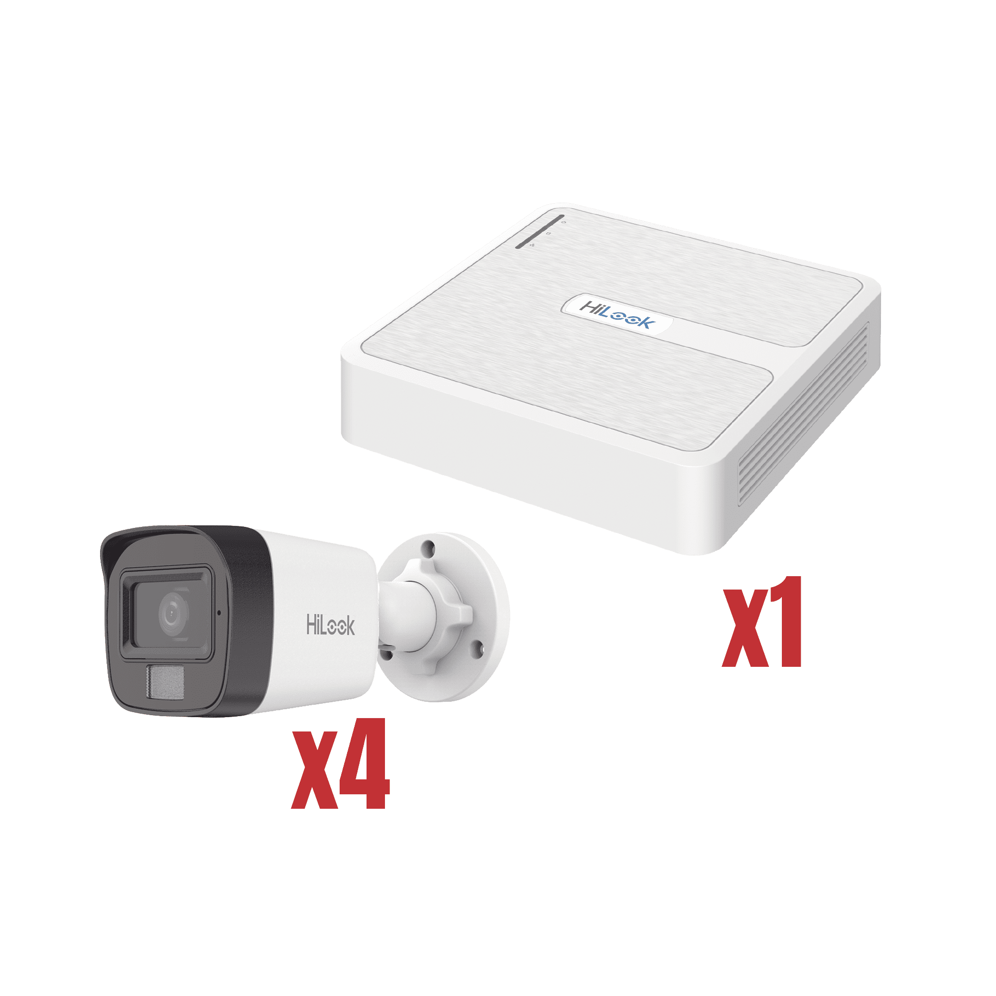 Kit IP 4Megapixel / NVR de 4 Canales con 4 Puertos PoE / 4 Cámaras IP Dual light con microfono KIP2MP/4B