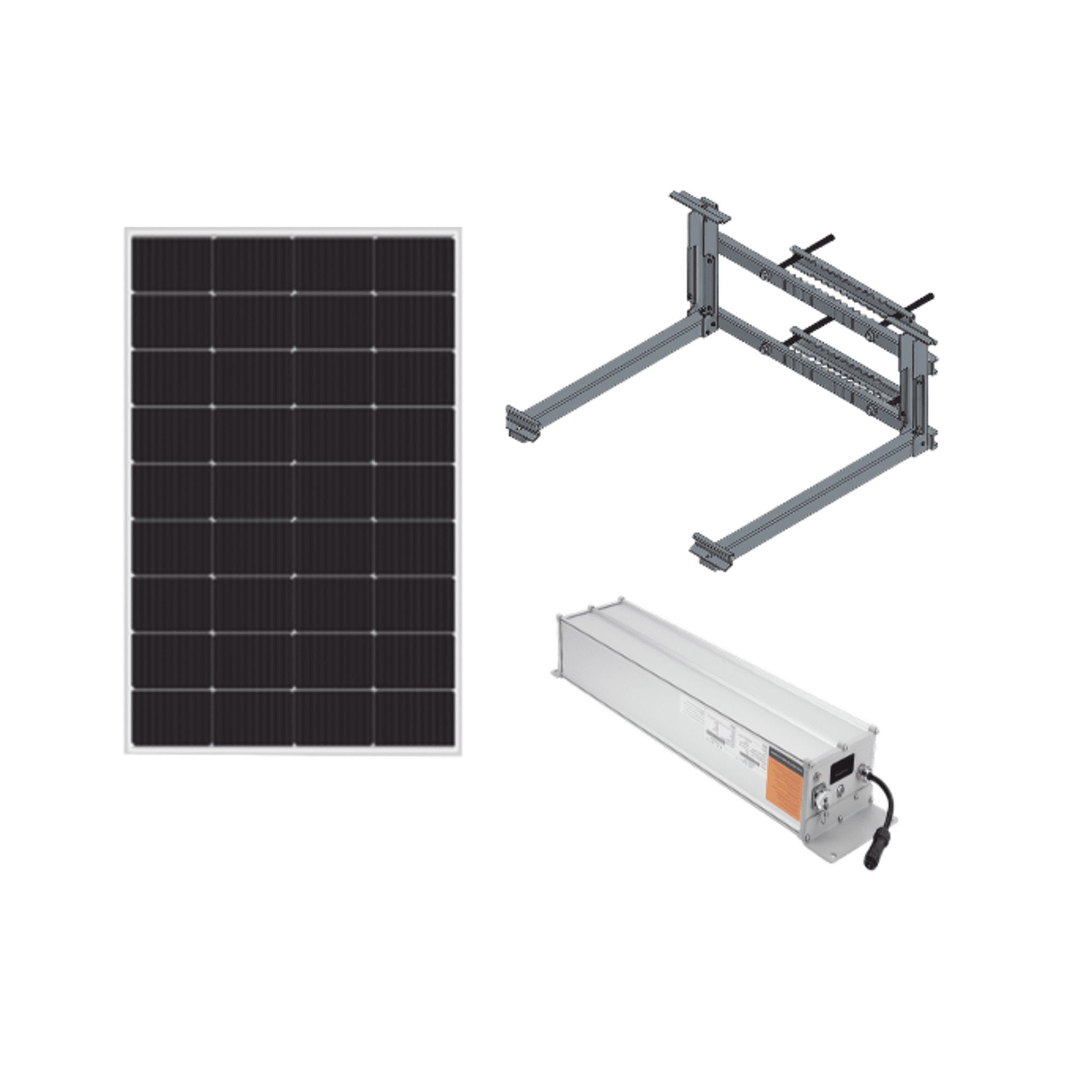 Kit  Solar para alimentar hasta 30W, Salida 12/24 Vcc,  Para alimentar camaras PTZ y Enlaces Punto a Punto, Panel Solar 180W, Bateria Litio 1280 Wh KIT-EPIM-FVB