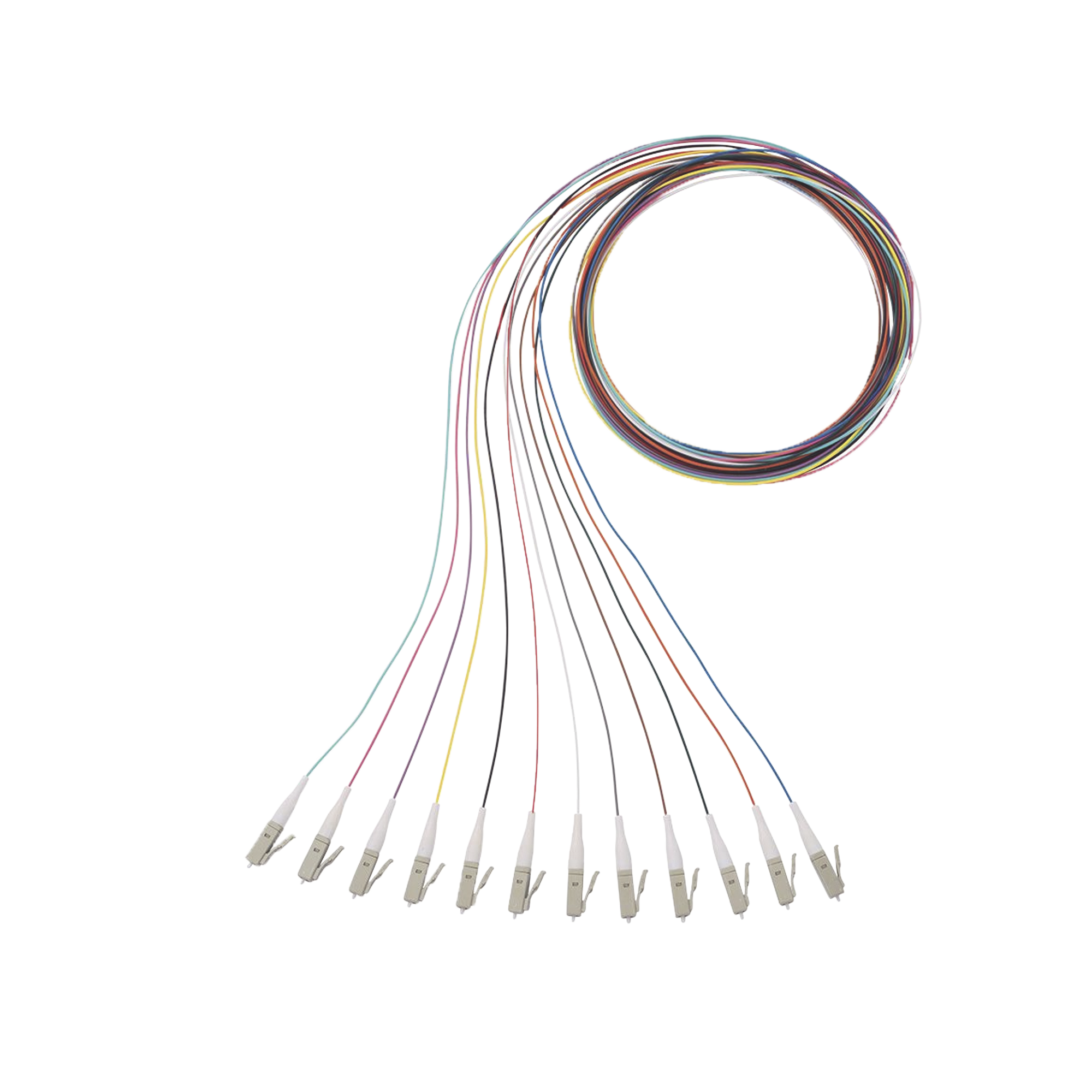 Kit de 12 Pigtails con Conector LC, Multimodo 50/125 OM3, 900um, de 1 Metro NKFPX1BN1NKM001