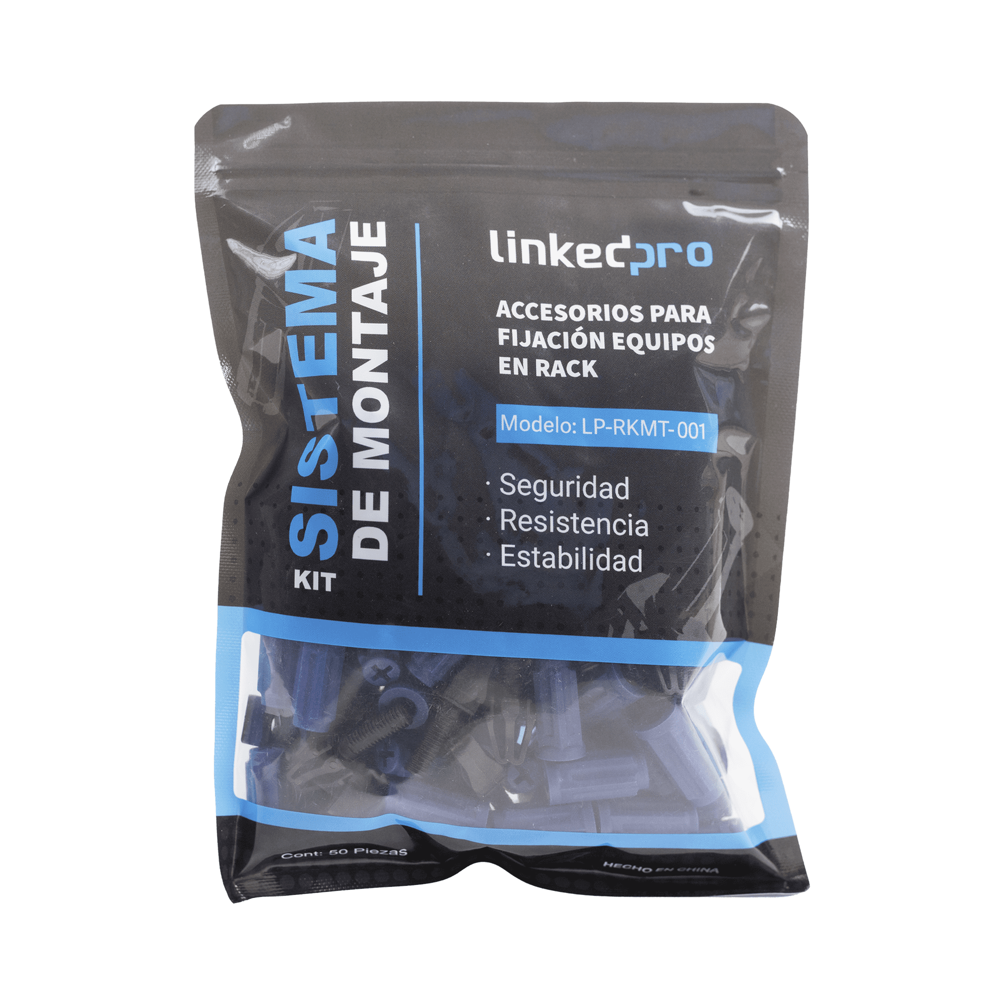 Kit de Montaje Rápido para Equipos en Rack / No más Tuercas Enjauladas / Soporta hasta 50 kg (50 Piezas) LP-RKMT-001