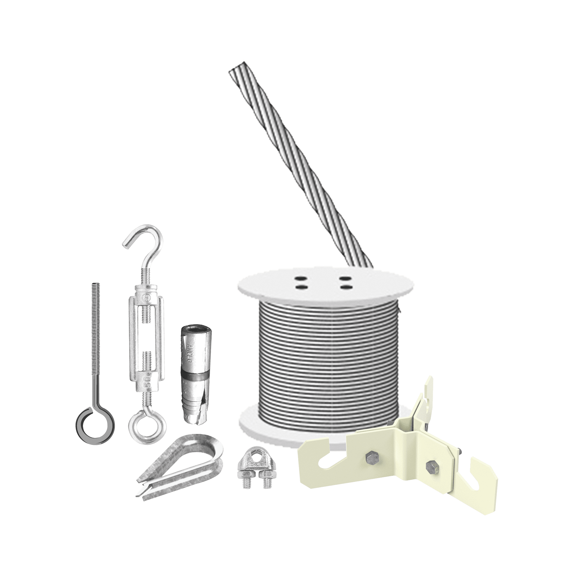 Kit  de Sujeción de Mástil de 3 Metros a Piso de Concreto. KIT-RET-3M