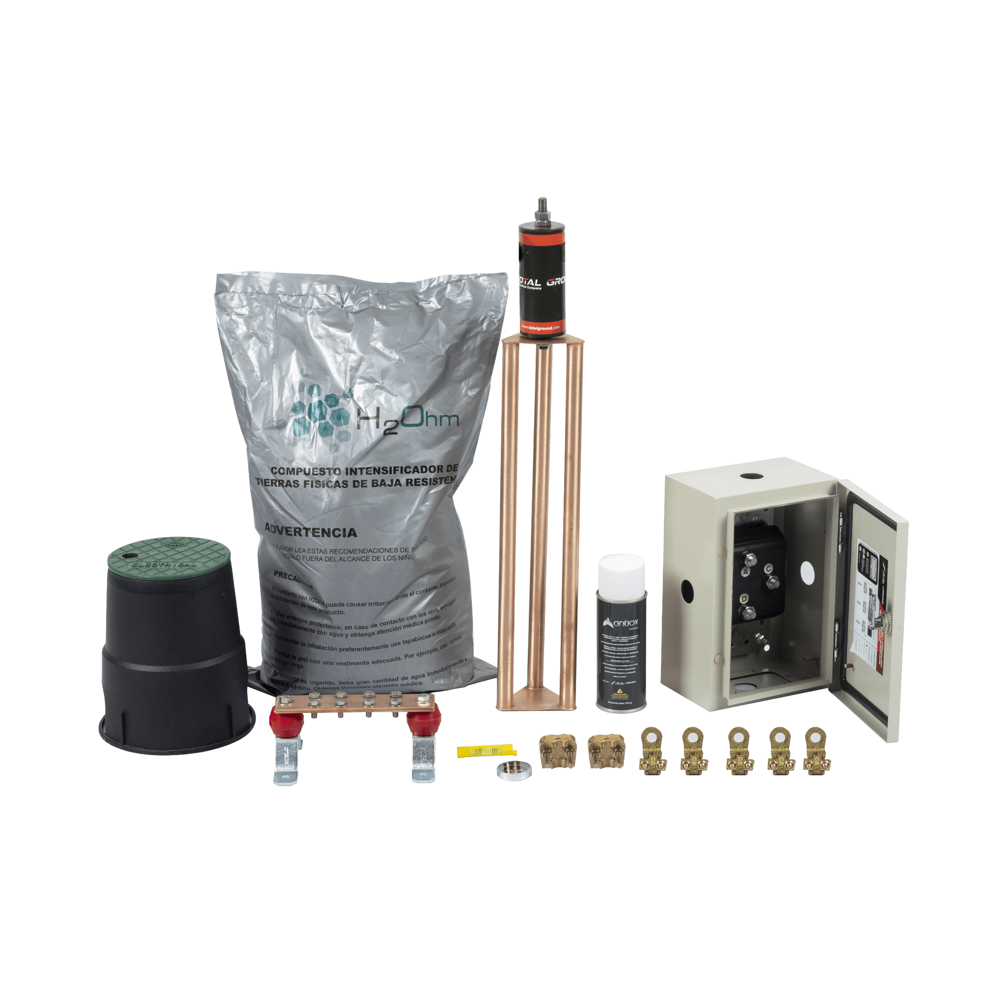 Kit de Tierra Física Con Electrodo Magnetoactivo Capacidad Max: 400 AMP KIT-MASTER-400K-V2