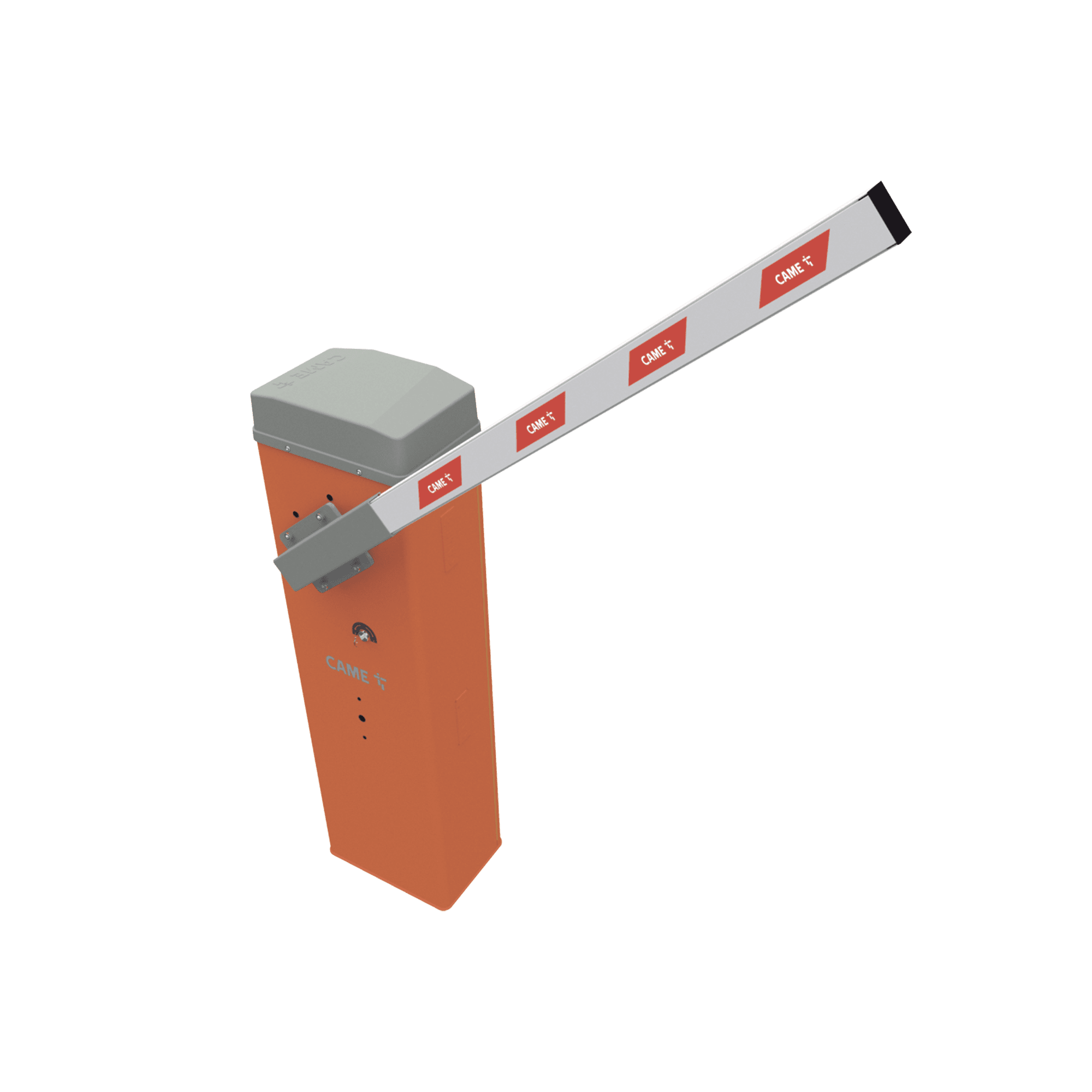 Kit de barrera vehicular CAME LT4 / Incluye mástil de 4 metros sin iluminación / Apertura Izquierda o Derecha  Configurable en Sitio / Tiempo de Apertura de 2 a 6 Segundos KT-LT4
