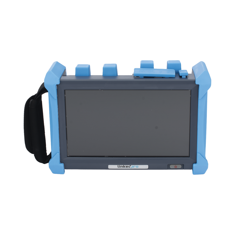 OTDR PRO de Alto Rendimiento para Enlaces de Fibra Óptica Monomodo / Pruebas en Fibra Óptica Viva / Longitudes de onda: 1310nm, 1550nm y 1625nm / Zona Muerta por Evento de 0.8 Metros / VFL 5mW / Distancia de prueba de hasta 420 km LP-OTDR-PRO-X