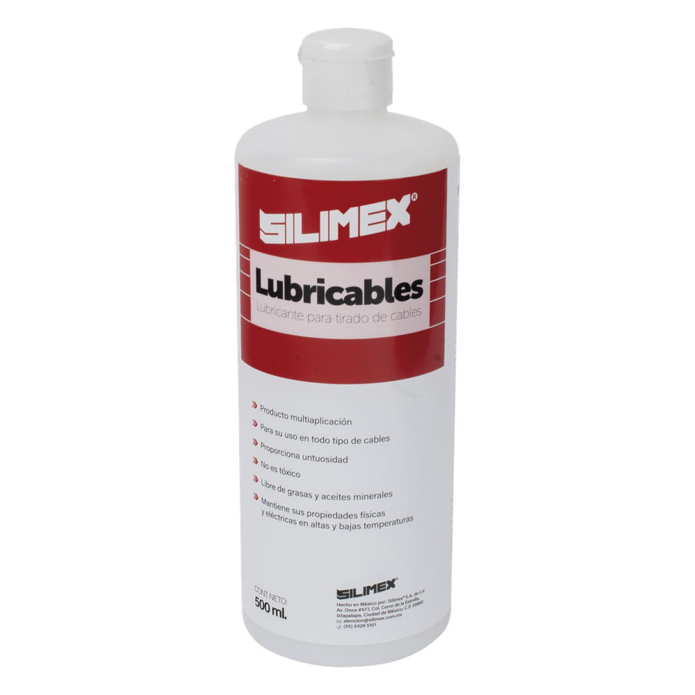 Lubricante Dieléctrico de Alta Eficiencia para Jalado de Cables Sin Daños / No es Tóxico y Compatible con Todo Tipo de Cable / Deslizamiento de Cables Seguro, Sin Fricción y Sin Riesgos / Presentación de 1/2 Litro LUBRICABLES1/2LT