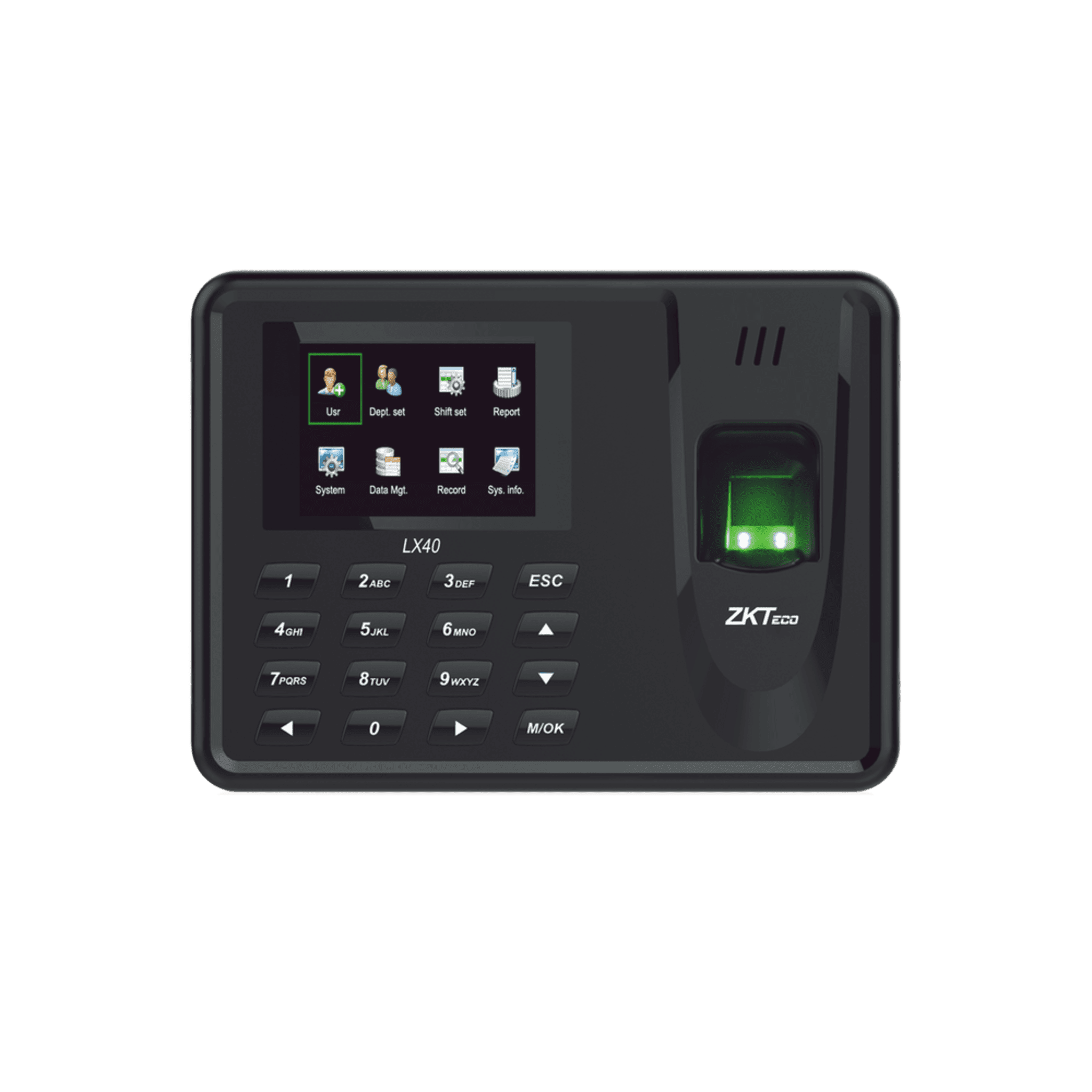 Lector de Huella con Teclado para Control de Asistencia, 500 Huellas, Genera Reporte por USB en Excel, Descarga mediante memoria USB /  (solo en idioma ingles) LX40ZI