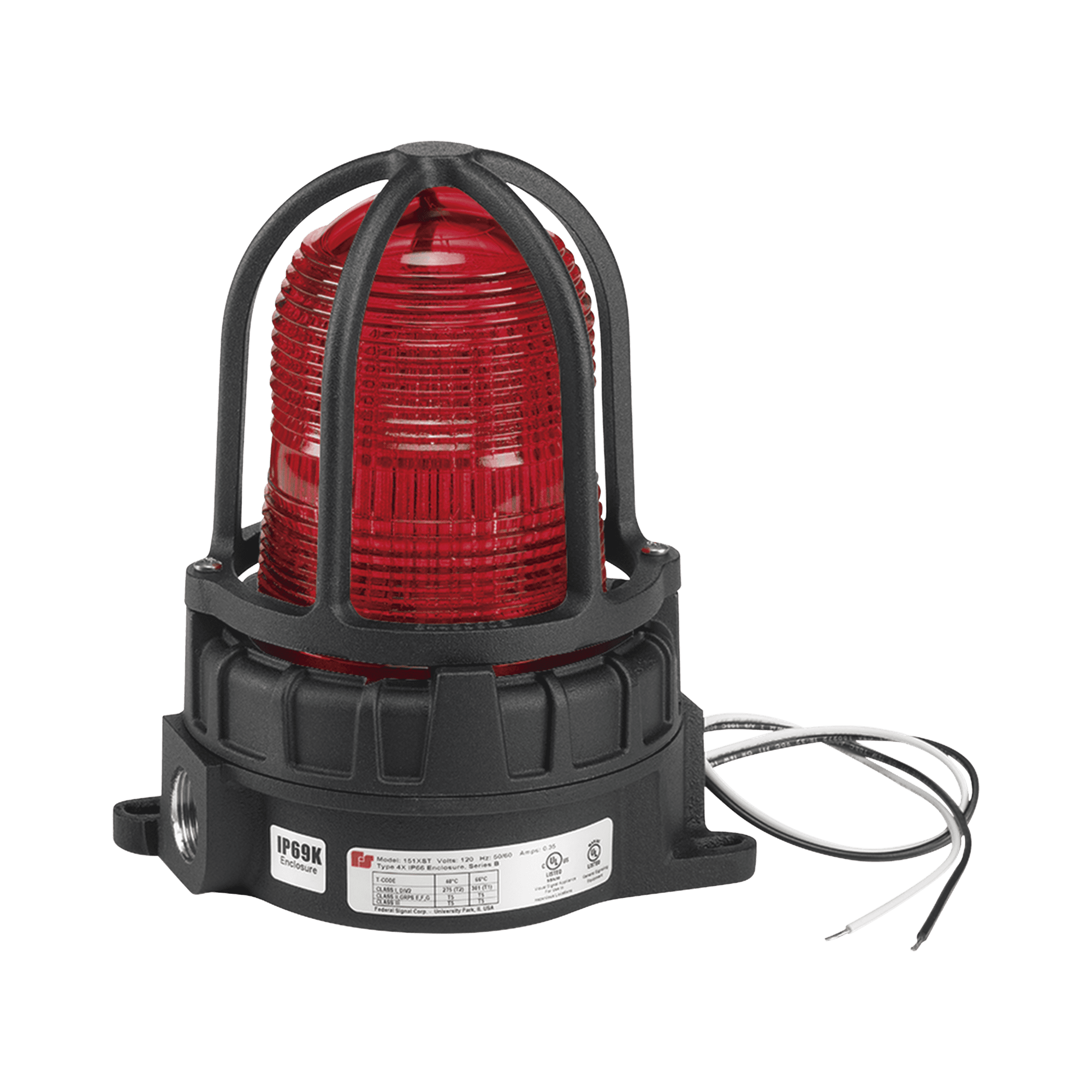 Luz de advertencia LED color Rojo para ubicaciones peligrosas, montaje para superficies, 120/240Vca, 191XLS-120240-R