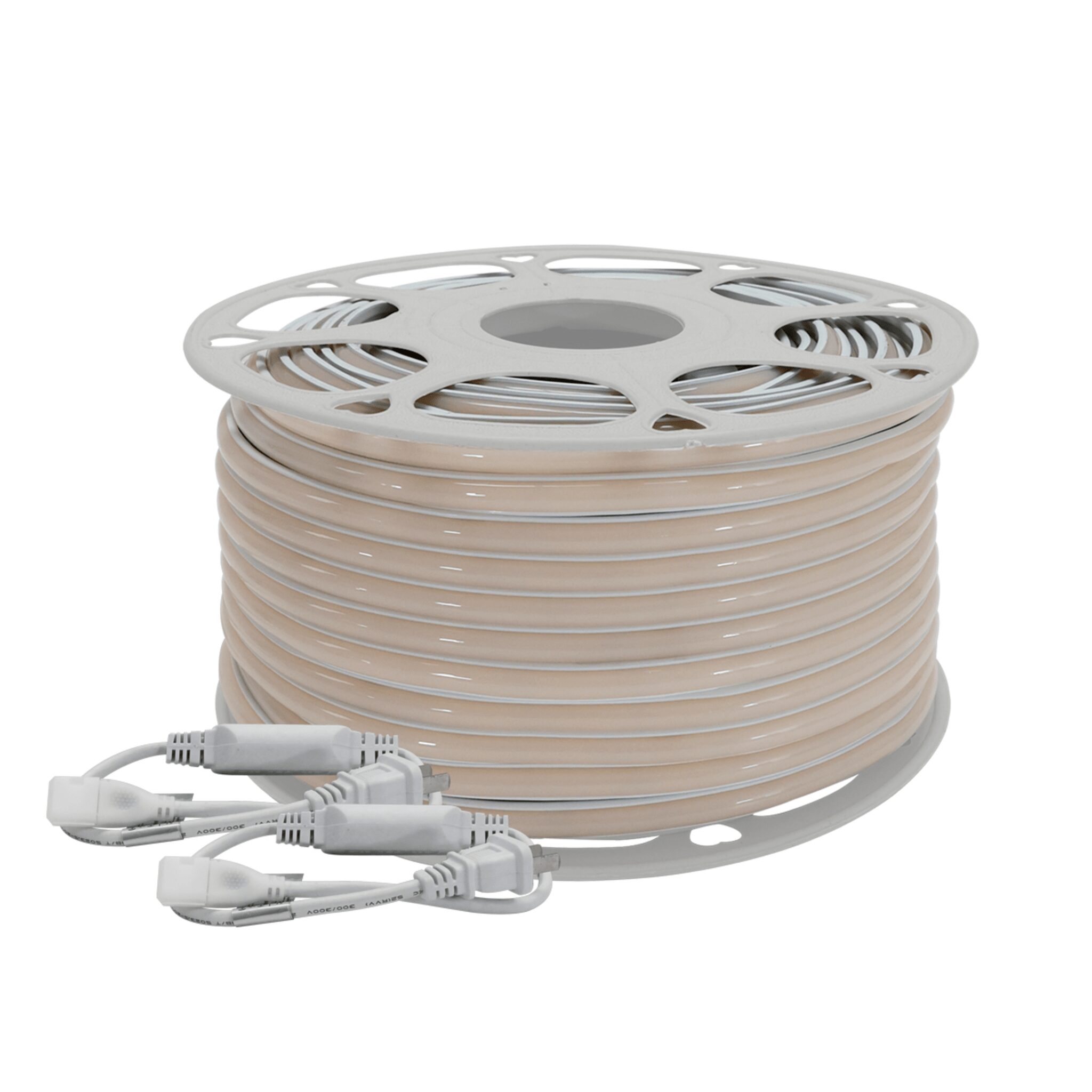 Manguera LED Luminosa Blanca de Resina Transparente y Flexible / Para uso Interior o Exterior / Carrete de 50 m/ 110V CA  4.2 A/ 500 W Potencia / T.C.C. 6500 K. JLML-2835-08