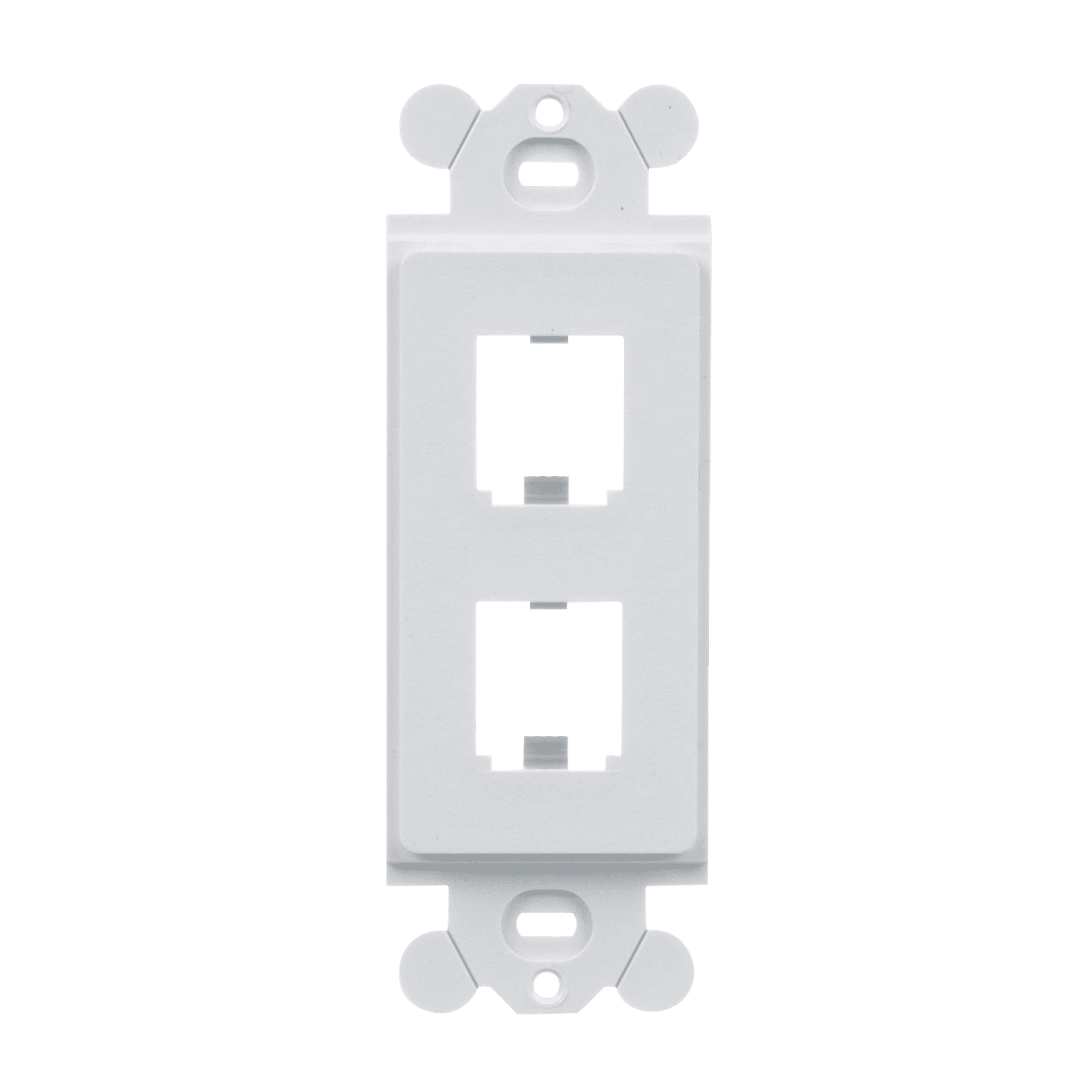 Marco de Módulo Dúplex, Para Placas Frontales Estándar GFCI, Acepta 2 Módulos Mini-Com, Color Blanco CFG2WH