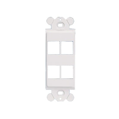 Marco de Módulo Dúplex, Para Placas Frontales Estándar GFCI, Acepta 4 Módulos Keystone, Color Blanco NK4RMFWH