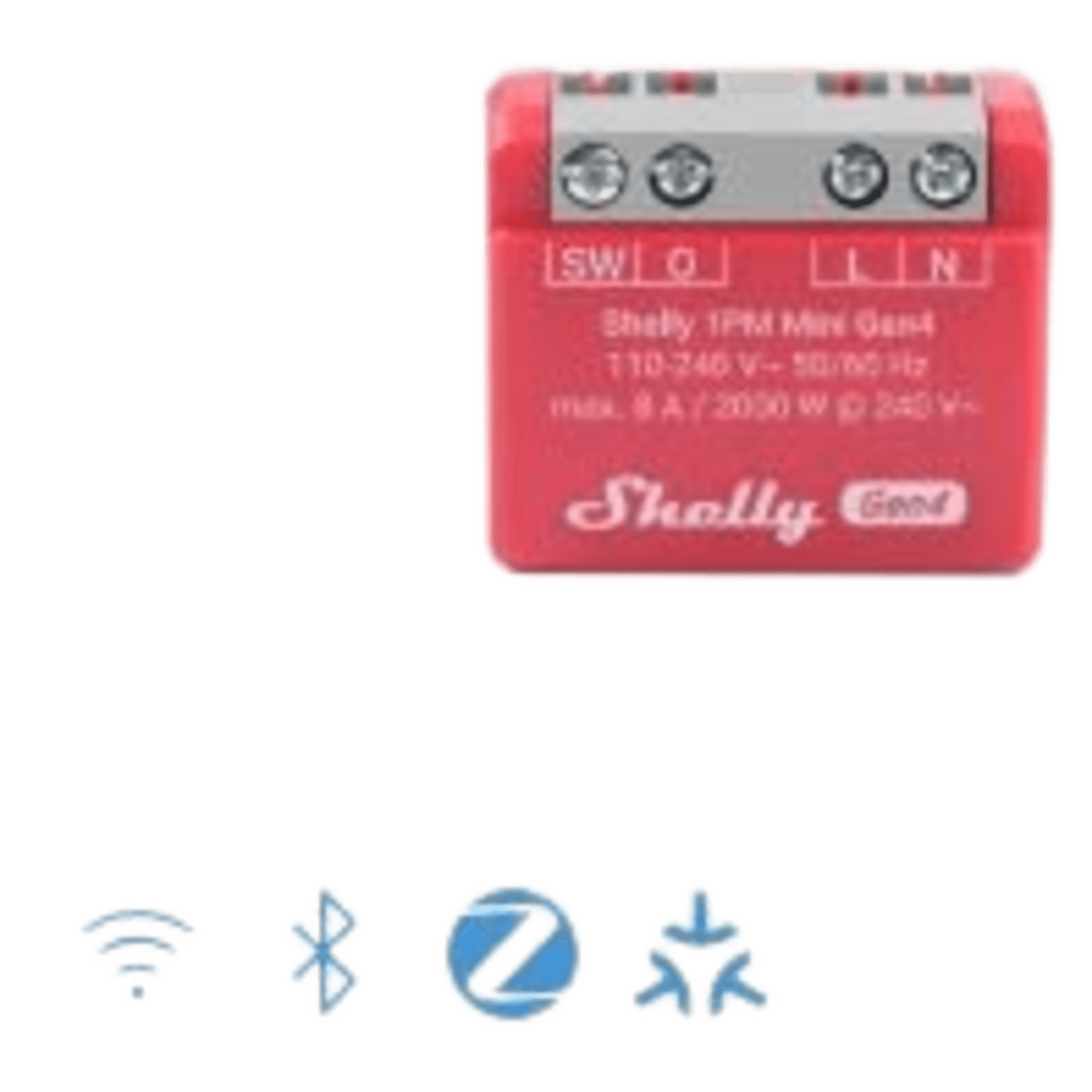 Mini Interruptor inteligente Wi-Fi 2.4 / medición de consumo, /1 canal 8A 110-240 / compatible con asistentes de voz SHELLY1PMMINIGEN4