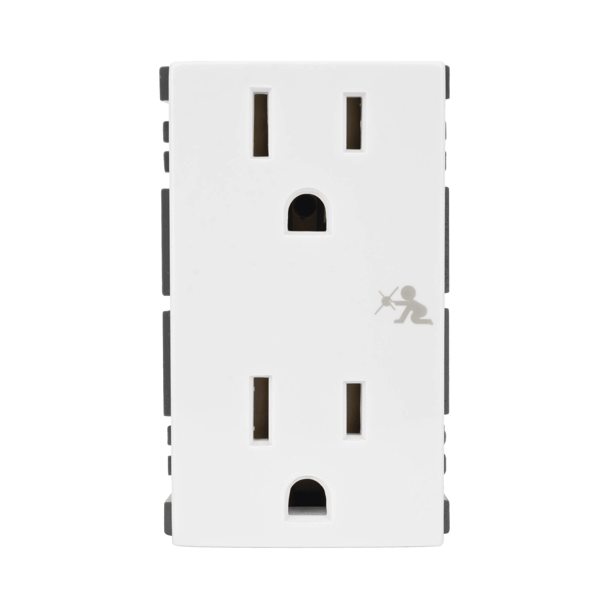 Módulo Dúplex de Contactos Eléctricos 10A 127V Color Blanco / Compatible con Cajas para Pavimento SM-CPAV-2 y SM-CPAV-4 / Requiere Adaptador SM-ADAP-FP para Fijación / Modelo 25424-30 SM-2TC-B