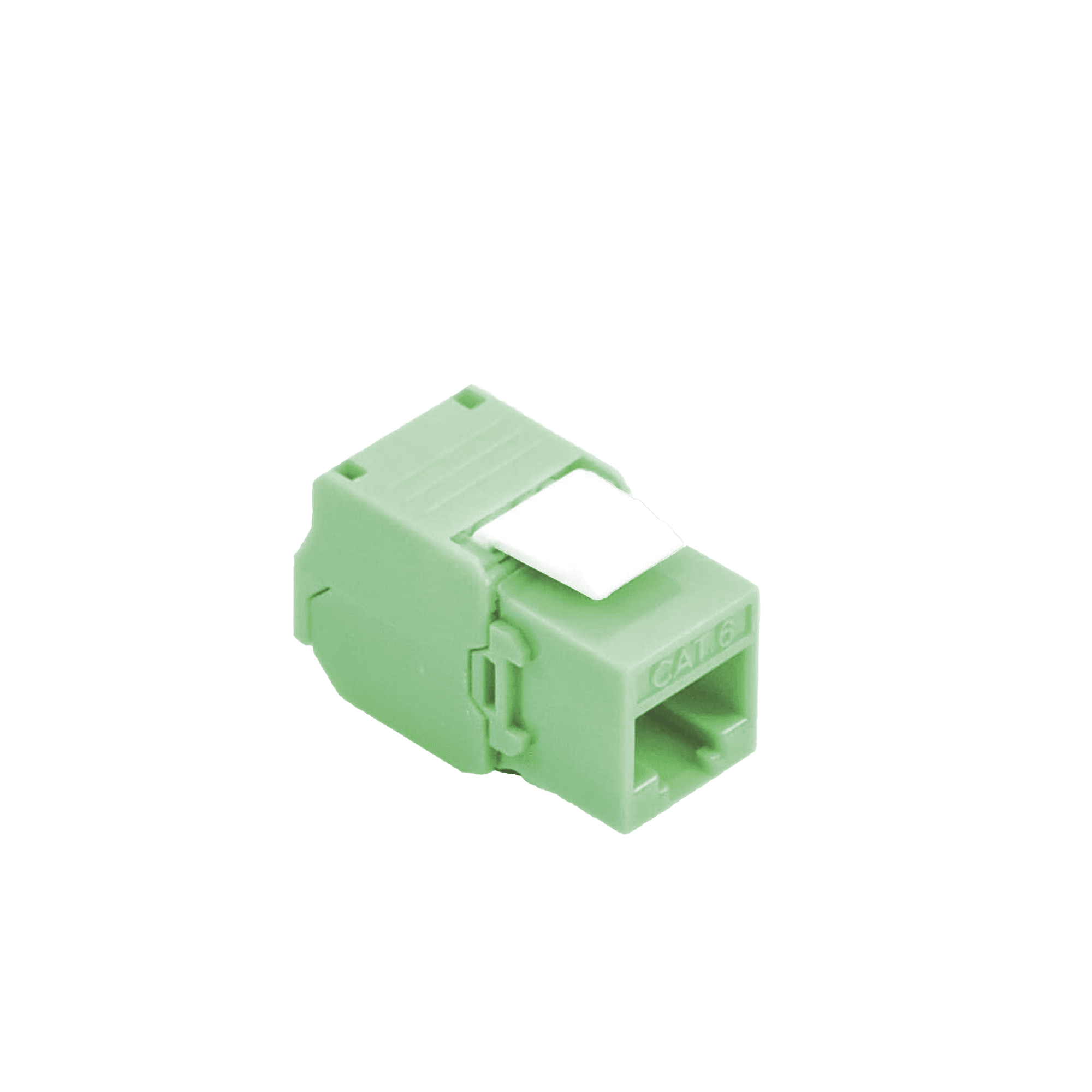 Módulo Jack Keystone Cat5e (toolless), con terminación en ángulo 180 º Color Verde, Compatible con Faceplate y Patchpanel Linkedpro LP-KJ-516-TTGR