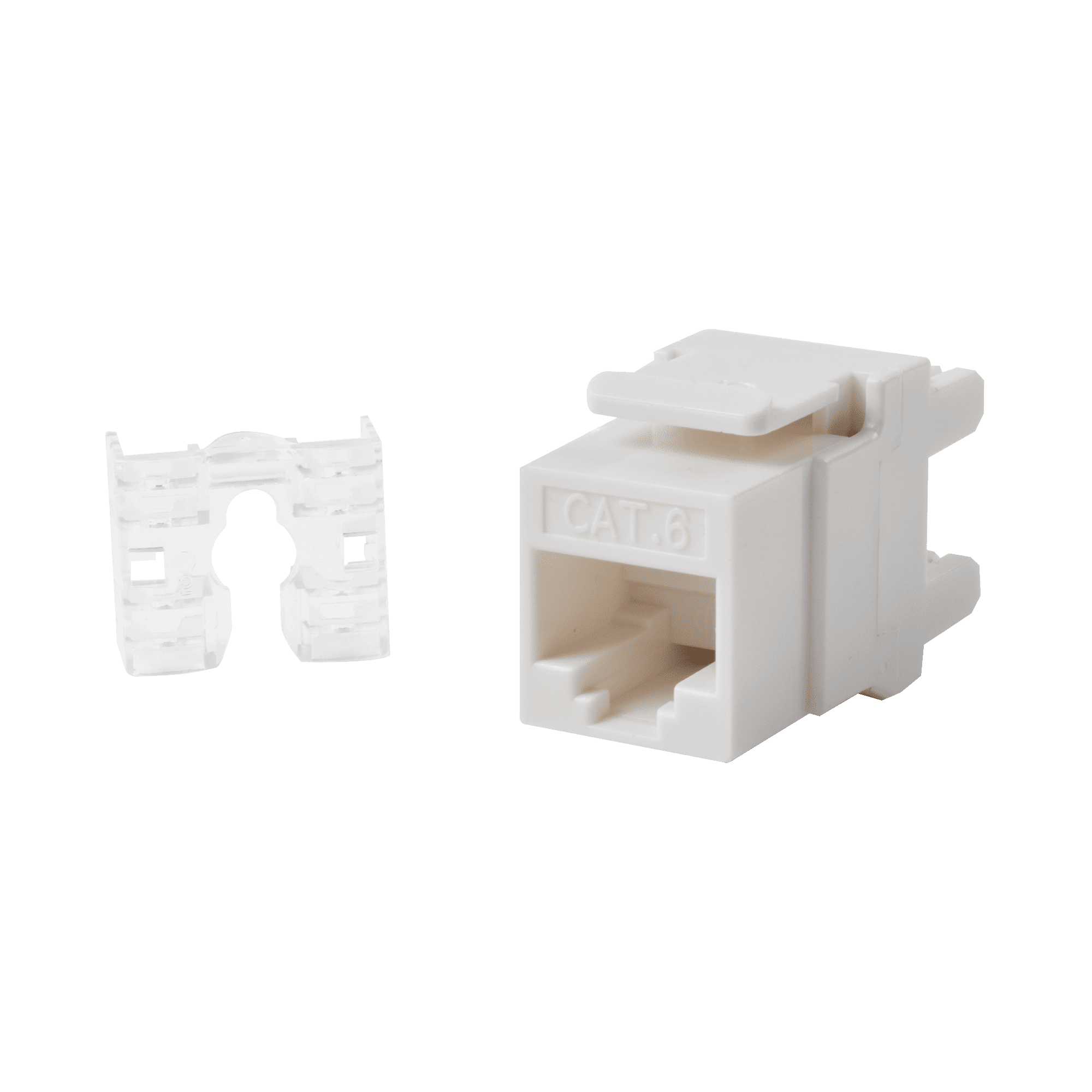 Módulo Jack Keystone Cat6 con terminación 110 (Punchdown) ángulo 180 º  Color Blanco LP-KJ-649-WH