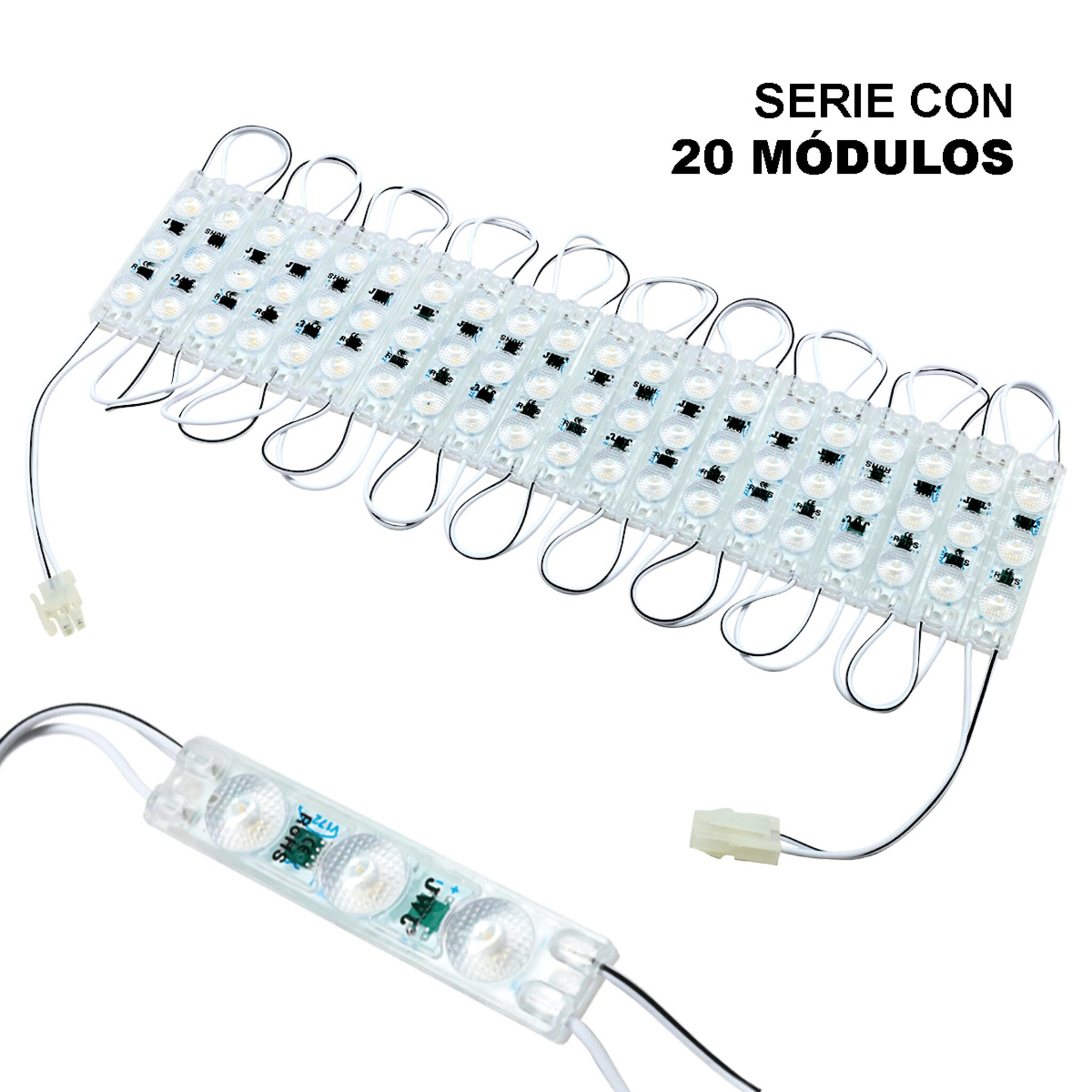 Módulo LED Resistente a Intemperie / 4500 Lúmenes / 110V / Luz Cálida 2 700 K / Hasta 20 Módulos en Serie / No Requiere Transformador. JUML-2936