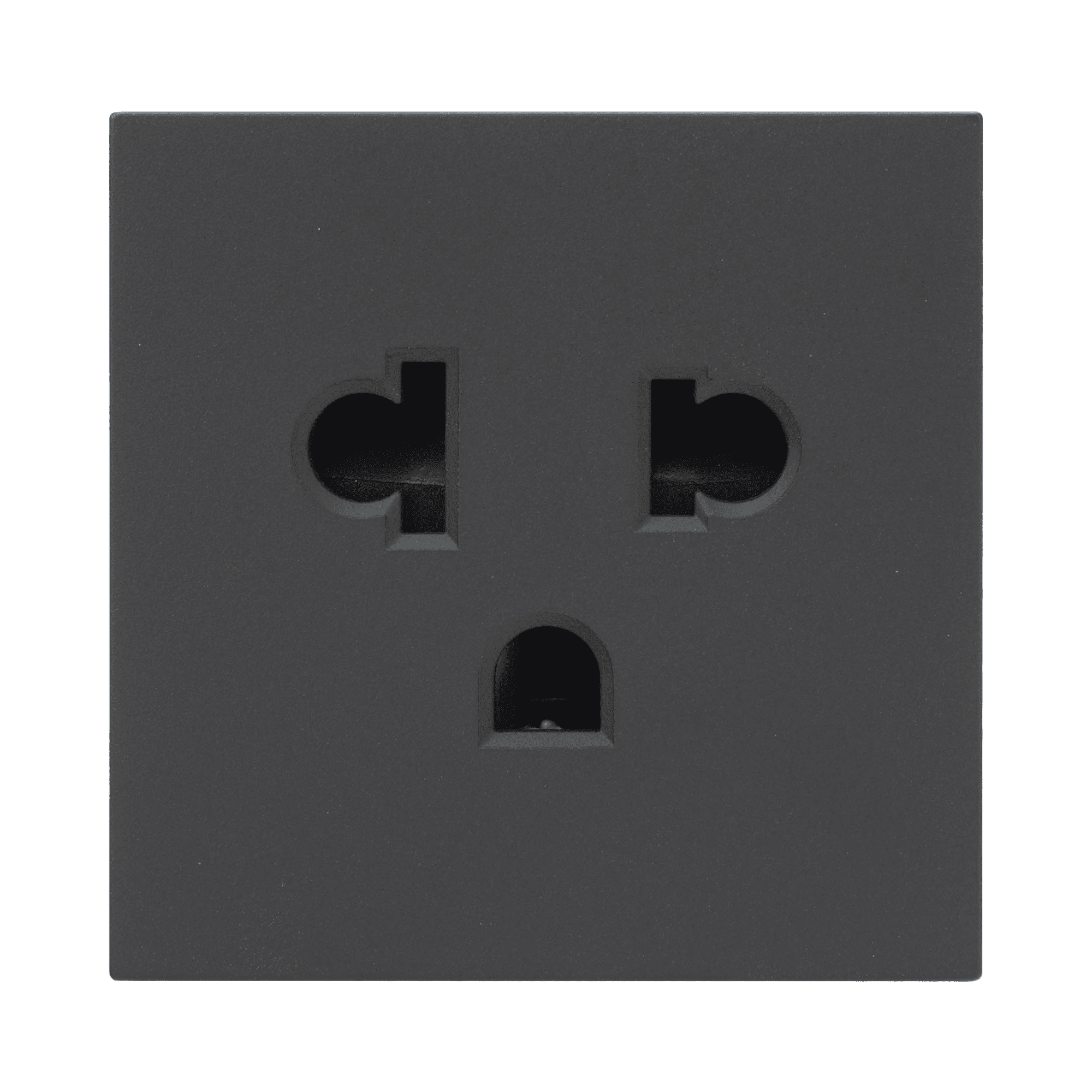 Módulo para Tomacorriente Euroamericano / Color Grafito / 45x45 mm / Compatible con Torres y Cajas para Escritorio de la Marca SIMON SM-TCEA-G