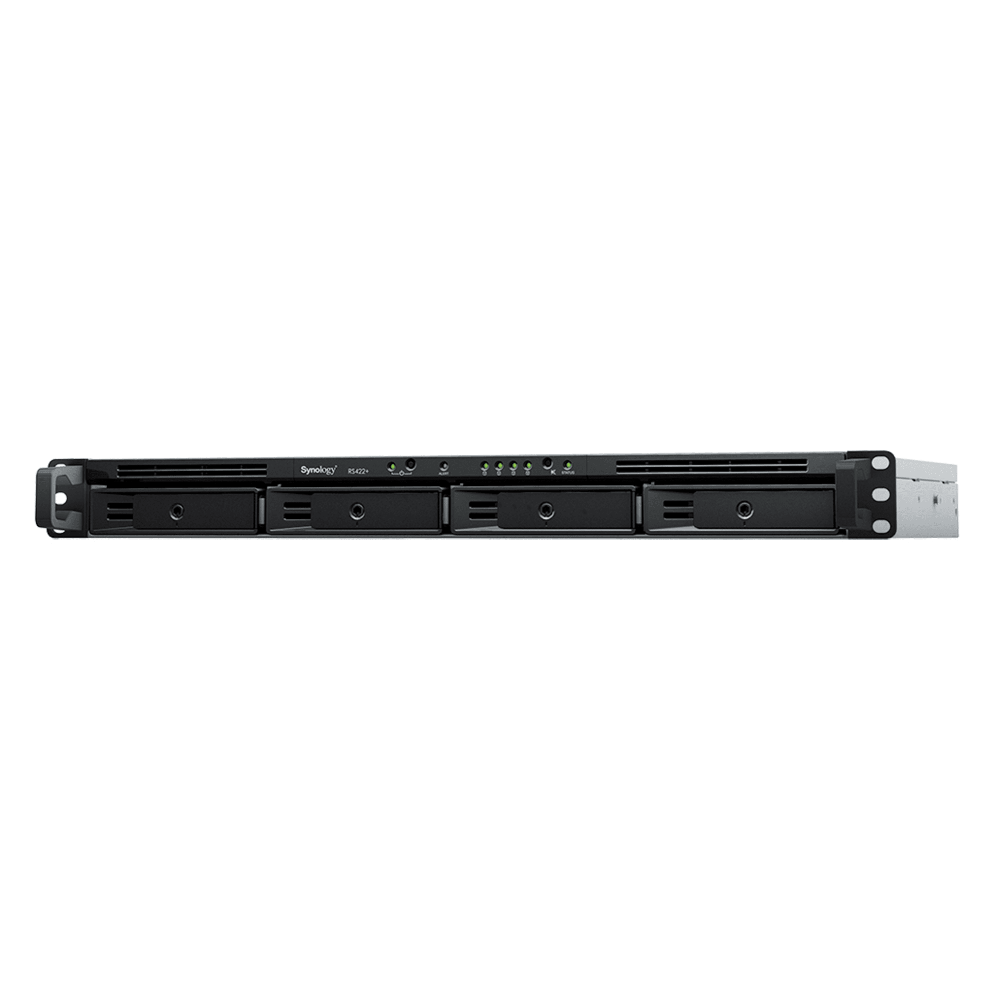 NAS RackStation RS822+ | 4 Bahías | 1U | AMD Ryzen V1500B | 32 GB DDR4 ECC | 4 Puertos 1GbE | Expansión PCIe | Compatible con SSD NVMe | Sistema Operativo Synology DSM. RS822+